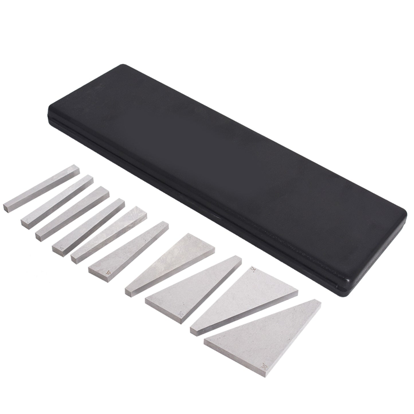 findmall 10 Pcs Precision Angle Block Set Machinist Tool Angle Gauge Block 1°- 30°Lathes Milling Ground Gauge Angle Calibration Gage Inspection Block Set