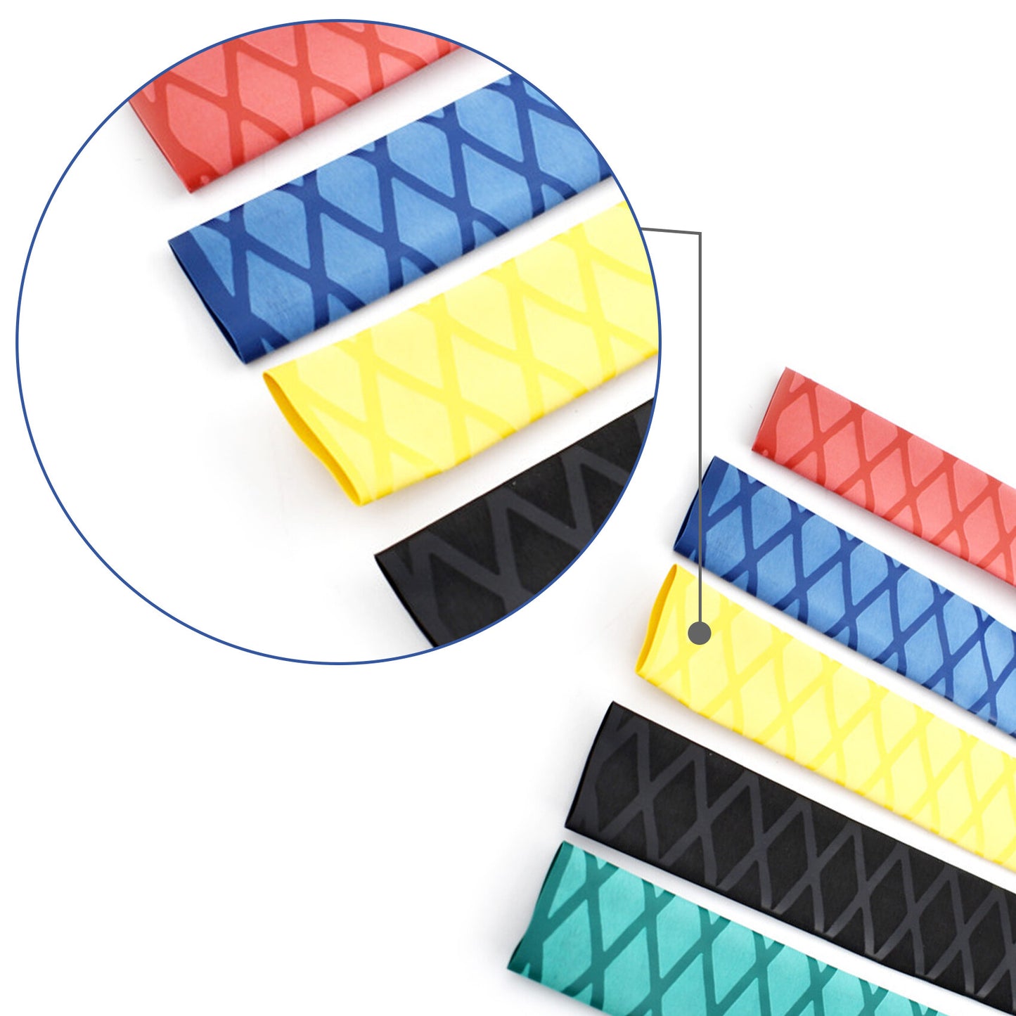 eTekGo X-Tube Heat Shrink Wrap Tubing 39"&64" Lengths for Rod Grips-5 Color 14 Sizes (Yellow, Diamter:40mm; Length:39")