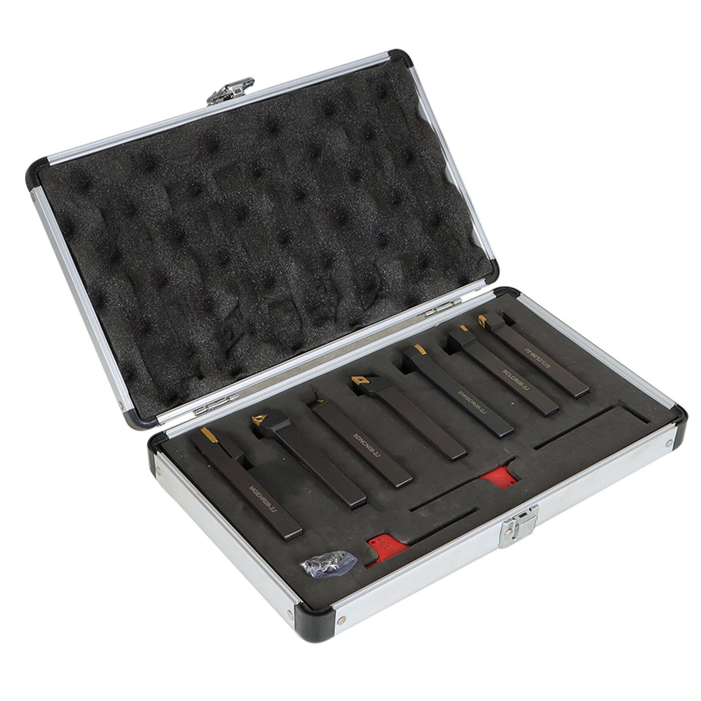 findmall 7Pcs 1/2'' Indexable Carbide Turning Tool Set in Fitted Box For Lathe Turnining