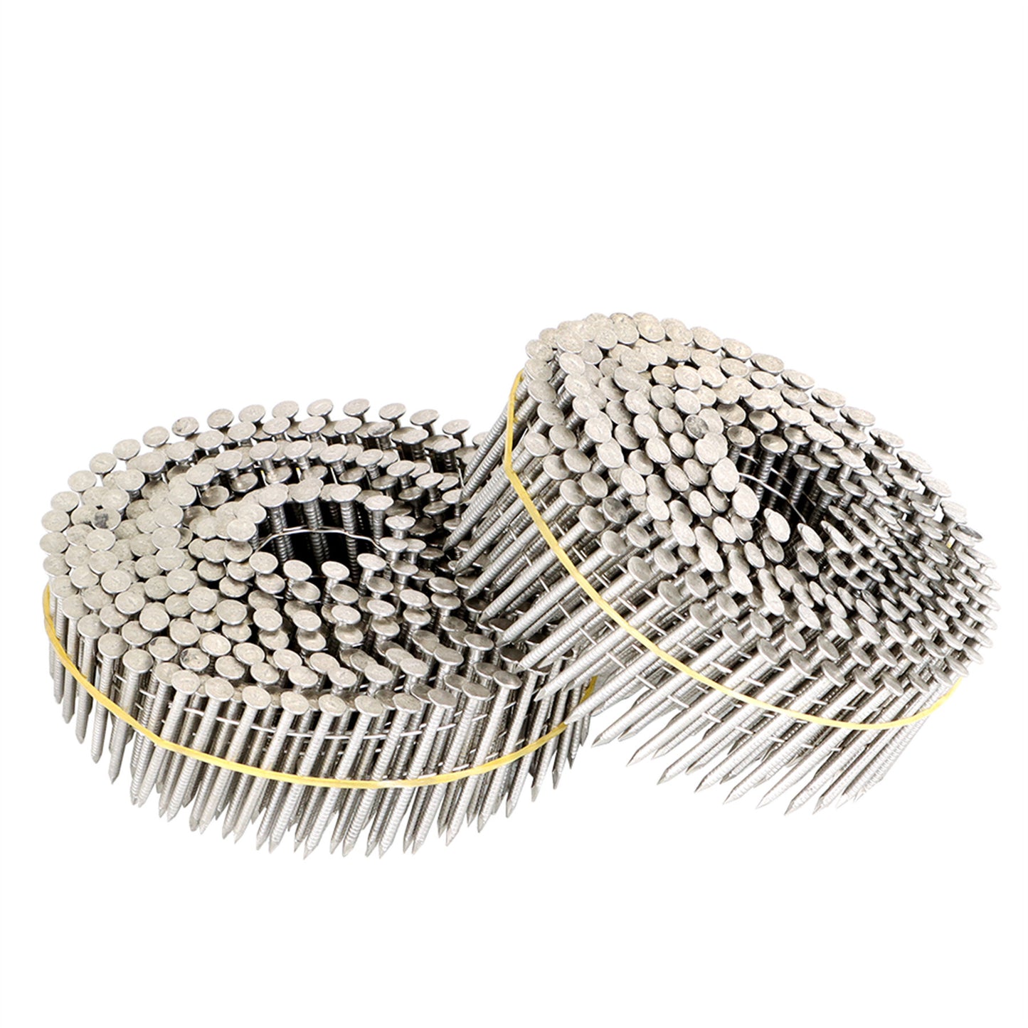 findmall 3600 Count 1-1/2-Inch x .090-Inch Ring Shank Stainless Steel Siding Nails 15-Degree Collated Wire Coil Siding Nails for Cement Board Siding or Fencing Applications