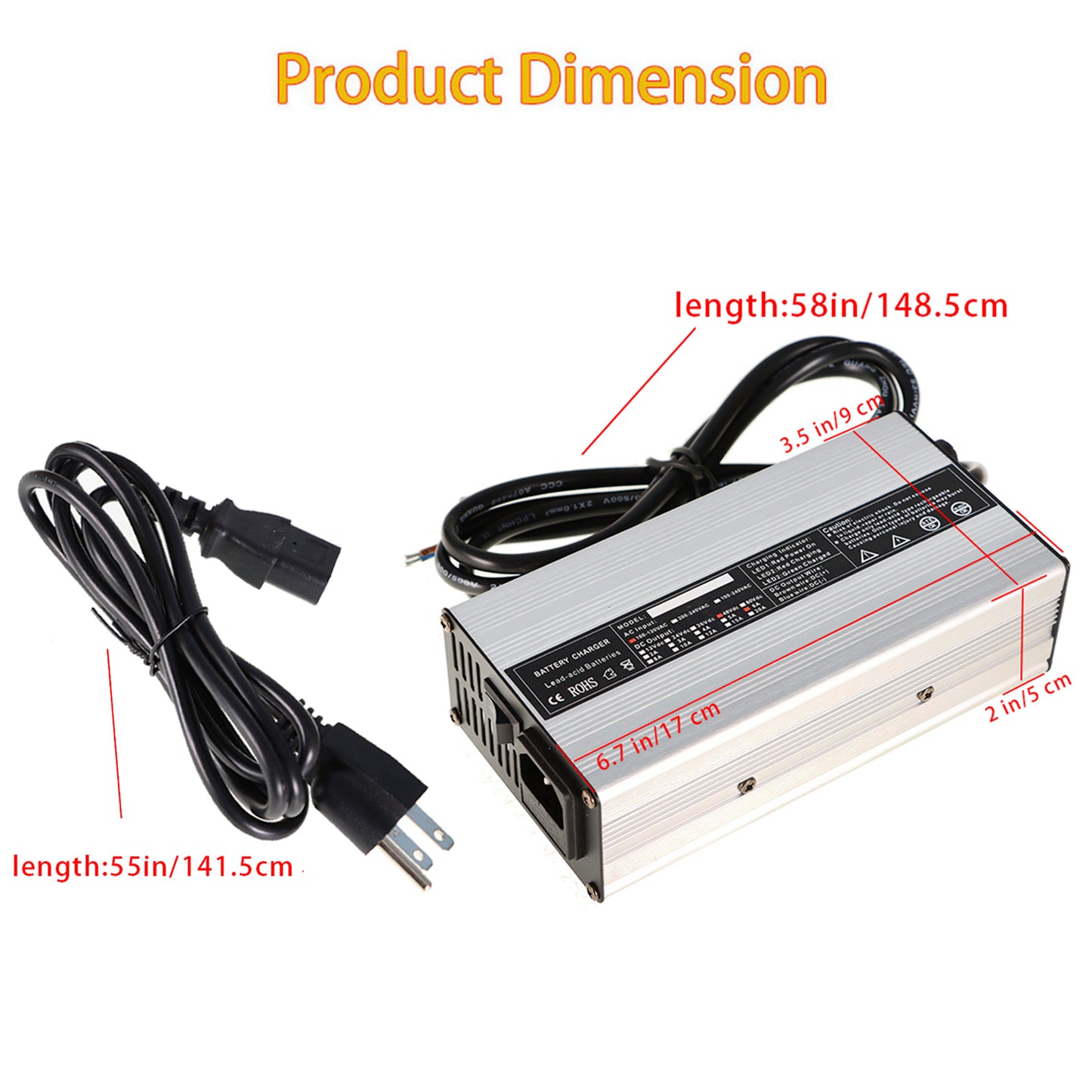 findmall FOR Star E-Z-Go TXT Club Car DS Yamaha 48Volt 6Amps Golf Cart Battery Charger