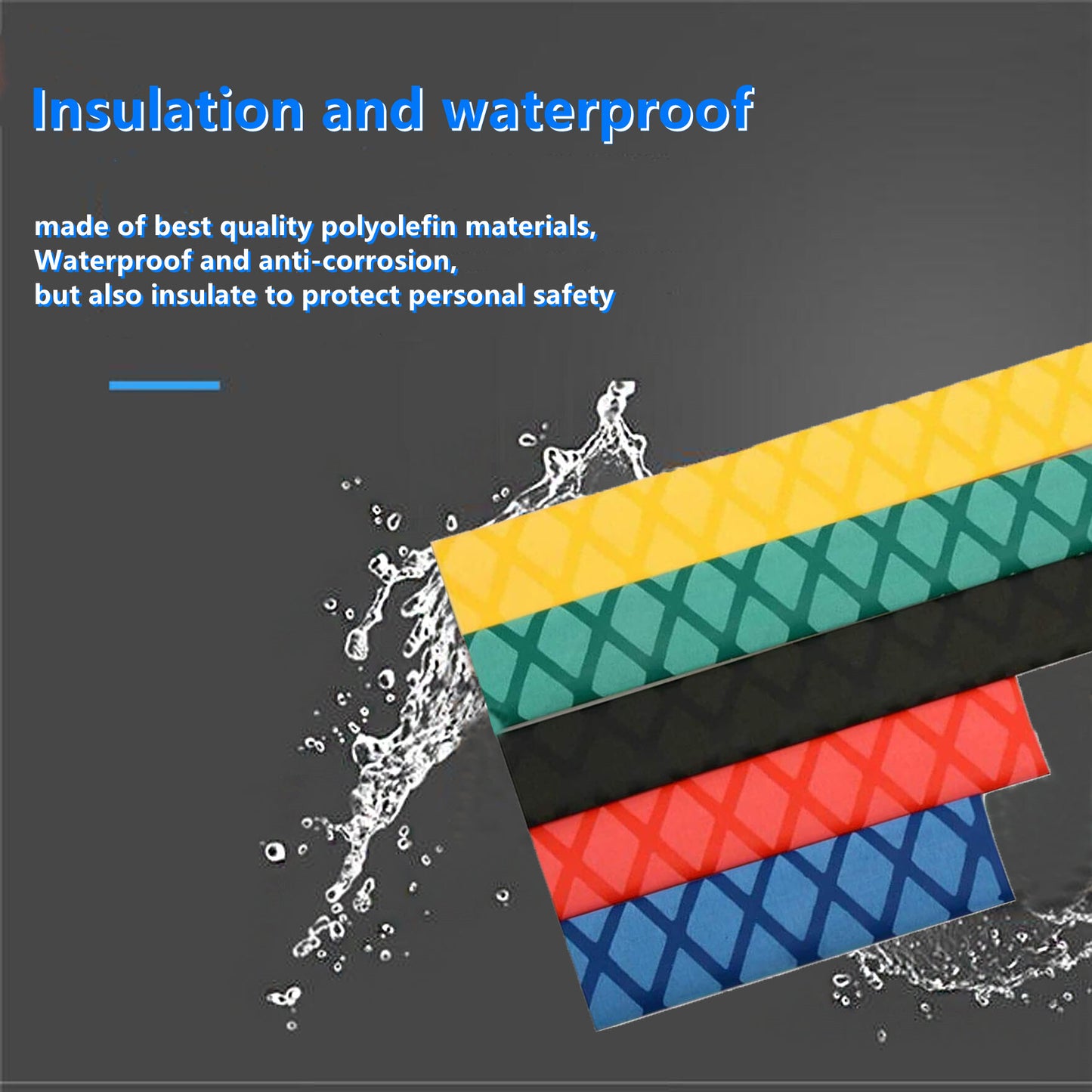 eTekGo X-Tube Heat Shrink Wrap Tubing 39"&64" Lengths for Rod Grips-5 Color 14 Sizes (Black, Diamter:30mm; Length:39)