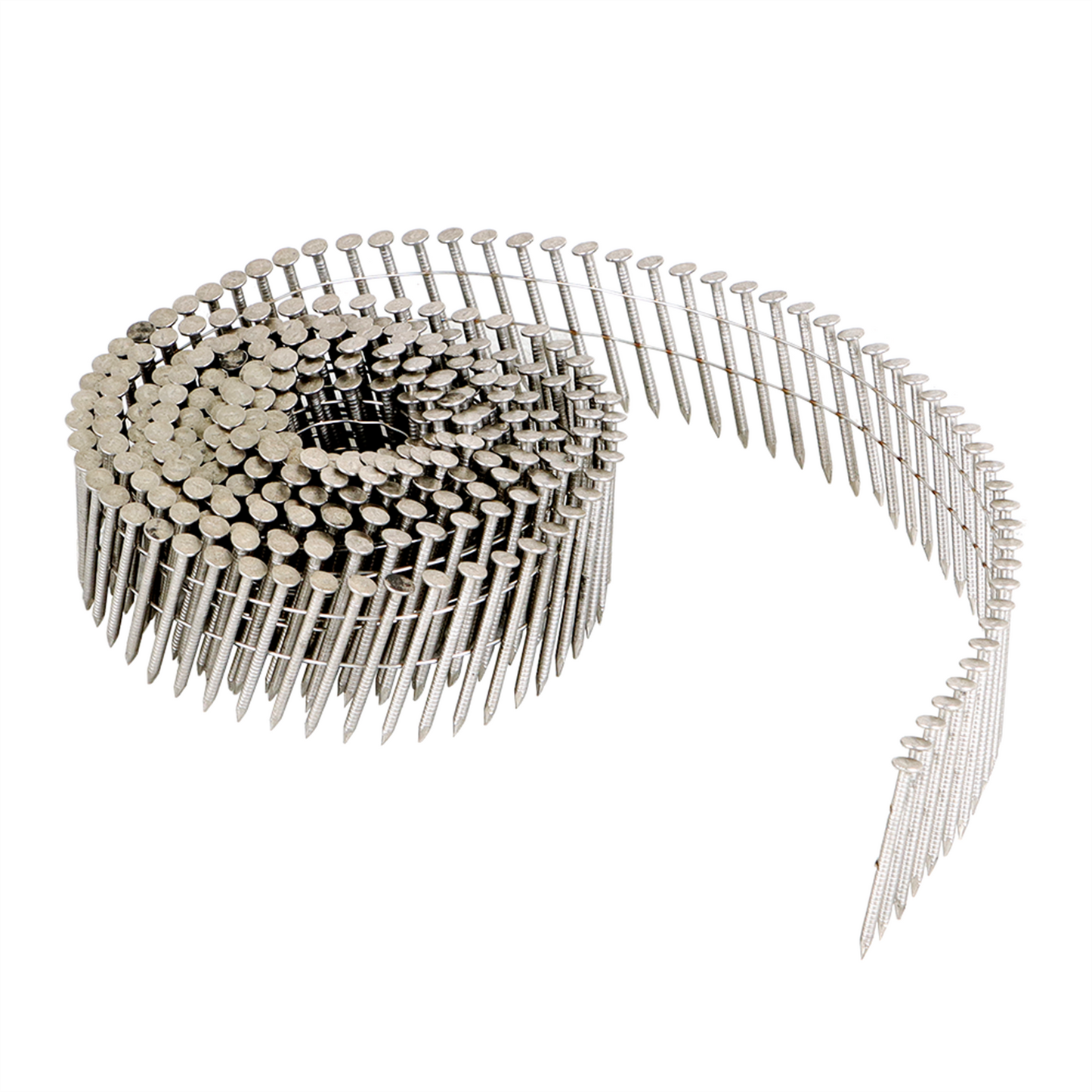 findmall 3600 Count 1-1/2-Inch x .090-Inch Ring Shank Stainless Steel Siding Nails 15-Degree Collated Wire Coil Siding Nails for Cement Board Siding or Fencing Applications