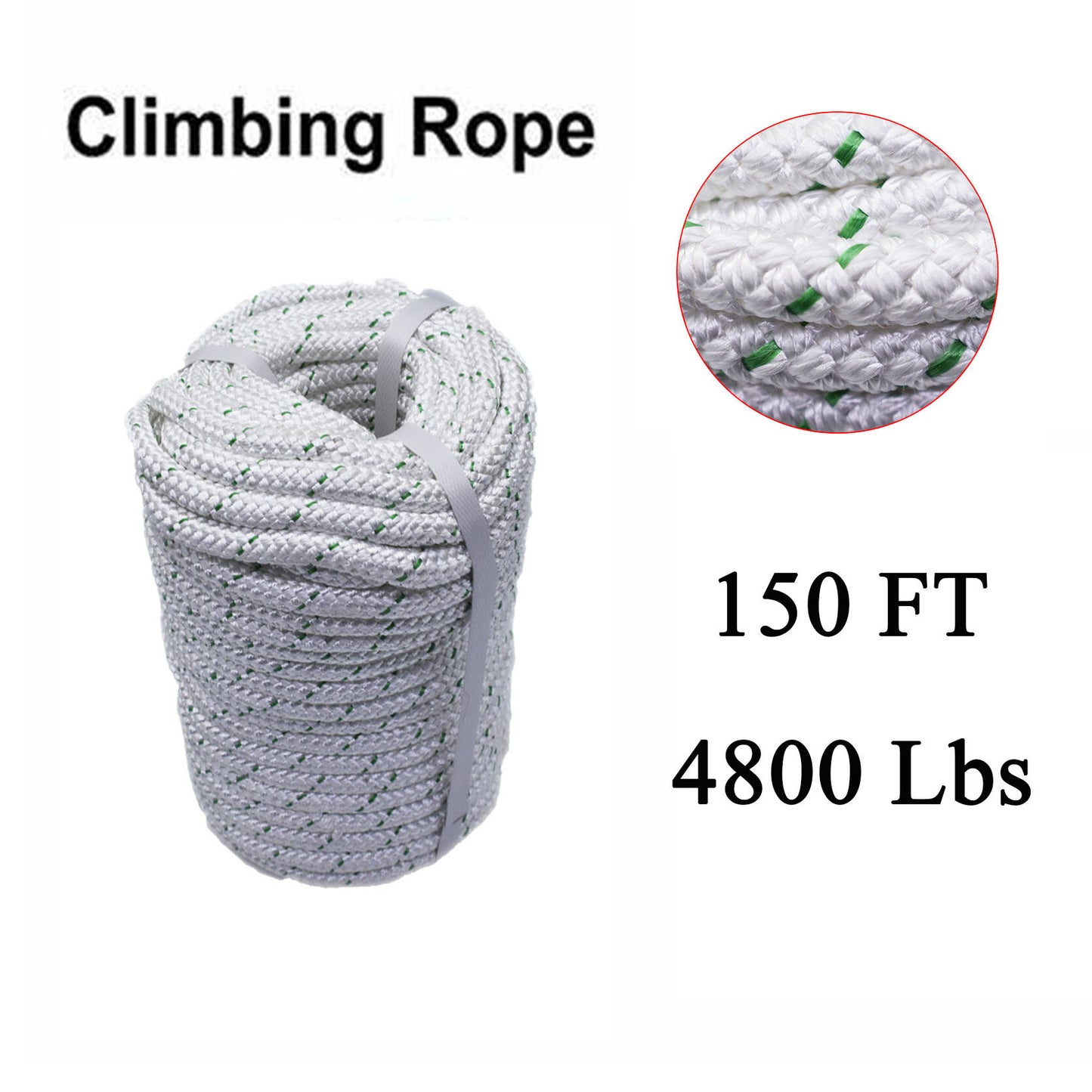 findmall 3/7 Inch x150 Feet Double Braid Polyester Rope 5900Lbs Heavy Duty Rope for Tie,Pull,Swing and Knot