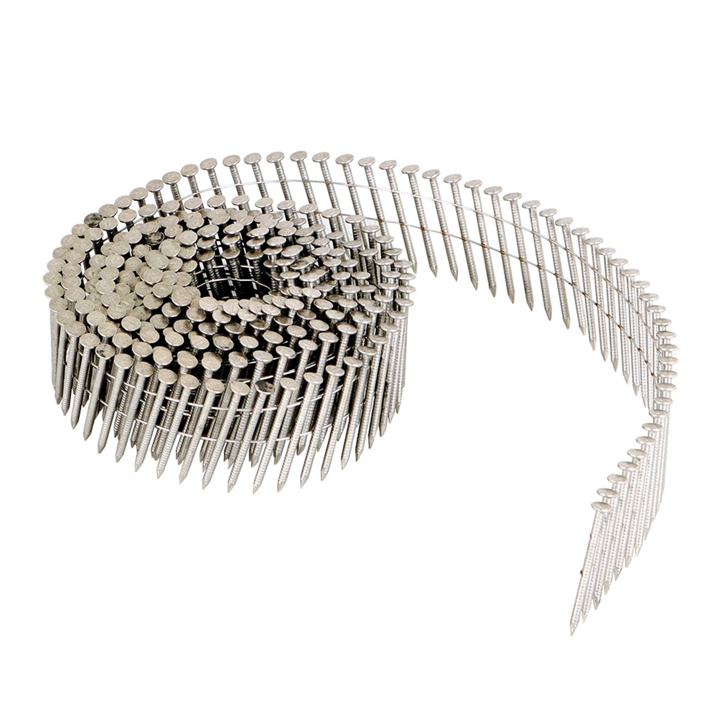 findmall 3600 Count 1-1/2-Inch x .090-Inch Ring Shank Stainless Steel Siding Nails 15-Degree Collated Wire Coil Siding Nails for Cement Board Siding or Fencing Applications