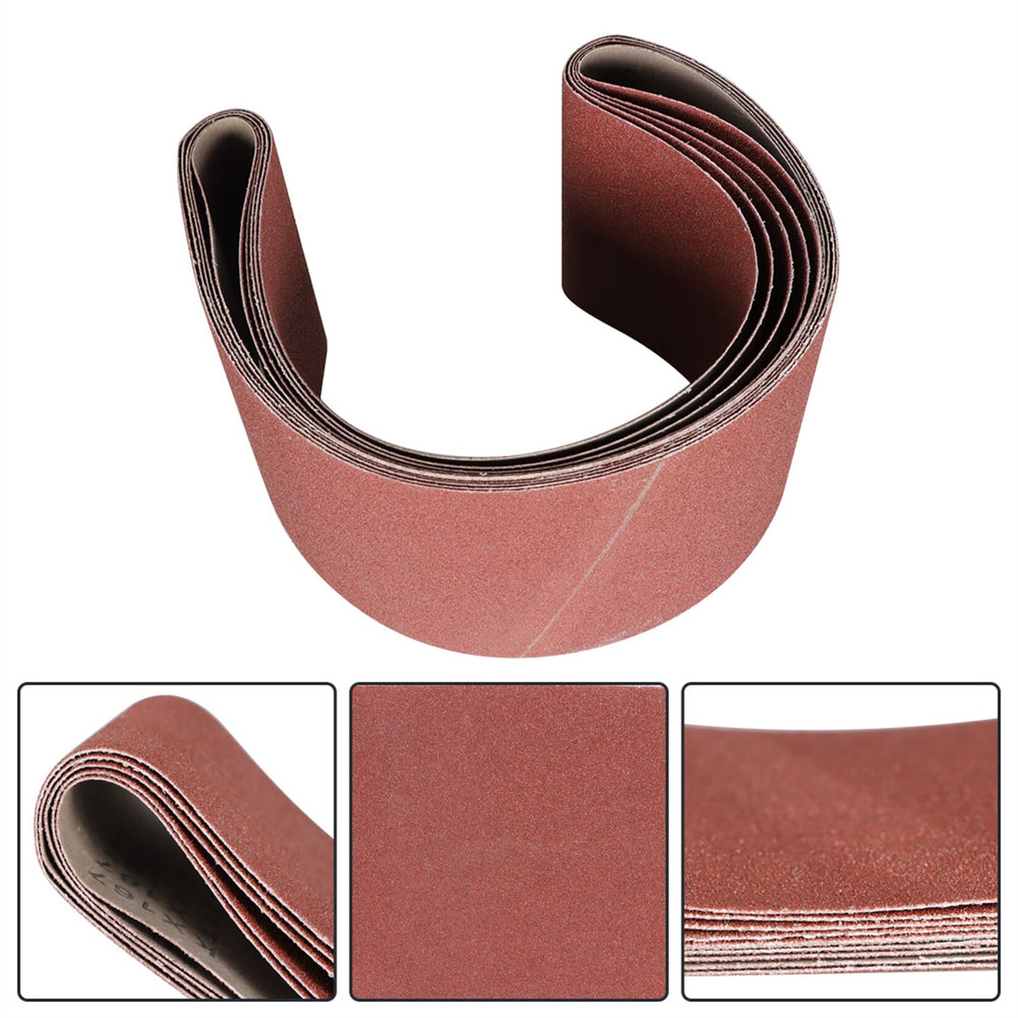 findmall 5Pcs 6 x 48 Inch Sanding Belt 80 Grit Aluminum Oxide Belt Sander Paper