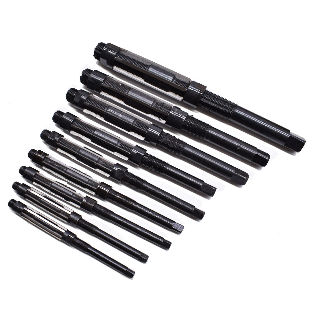 findmall 9 Set High Speed Steel Adjustable Hand Reamers 15/32 Inch to 1-5/32 Inch Fit for Drilling Machine and Other Machine