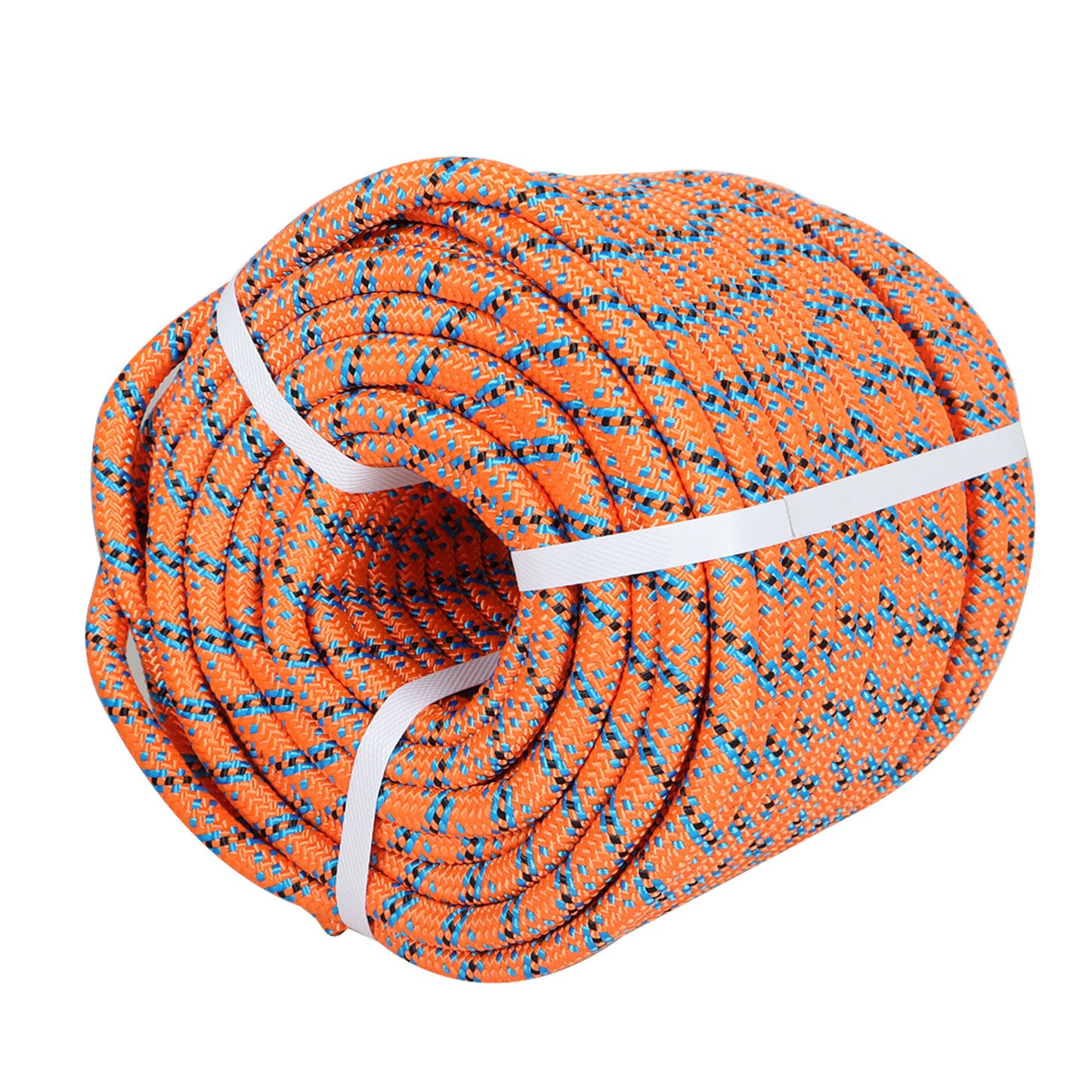 findmall 1/2" × 150' 18KN Arborist Tree Rope 32 Strand Braided Rope (Orange,Blue,Black)