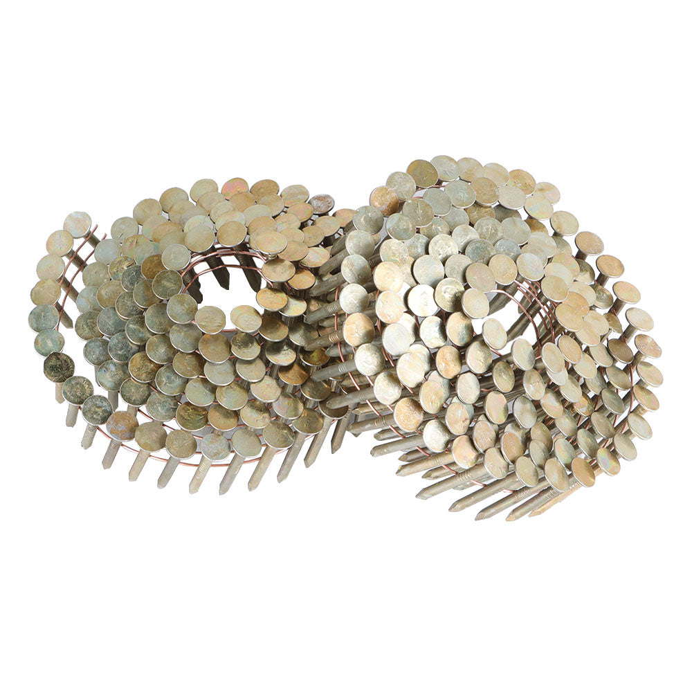 findmall 7200 Pack 1-1/4" 15 Degree Coil Roofing Nail 3/8" Head Diameter Galvanized