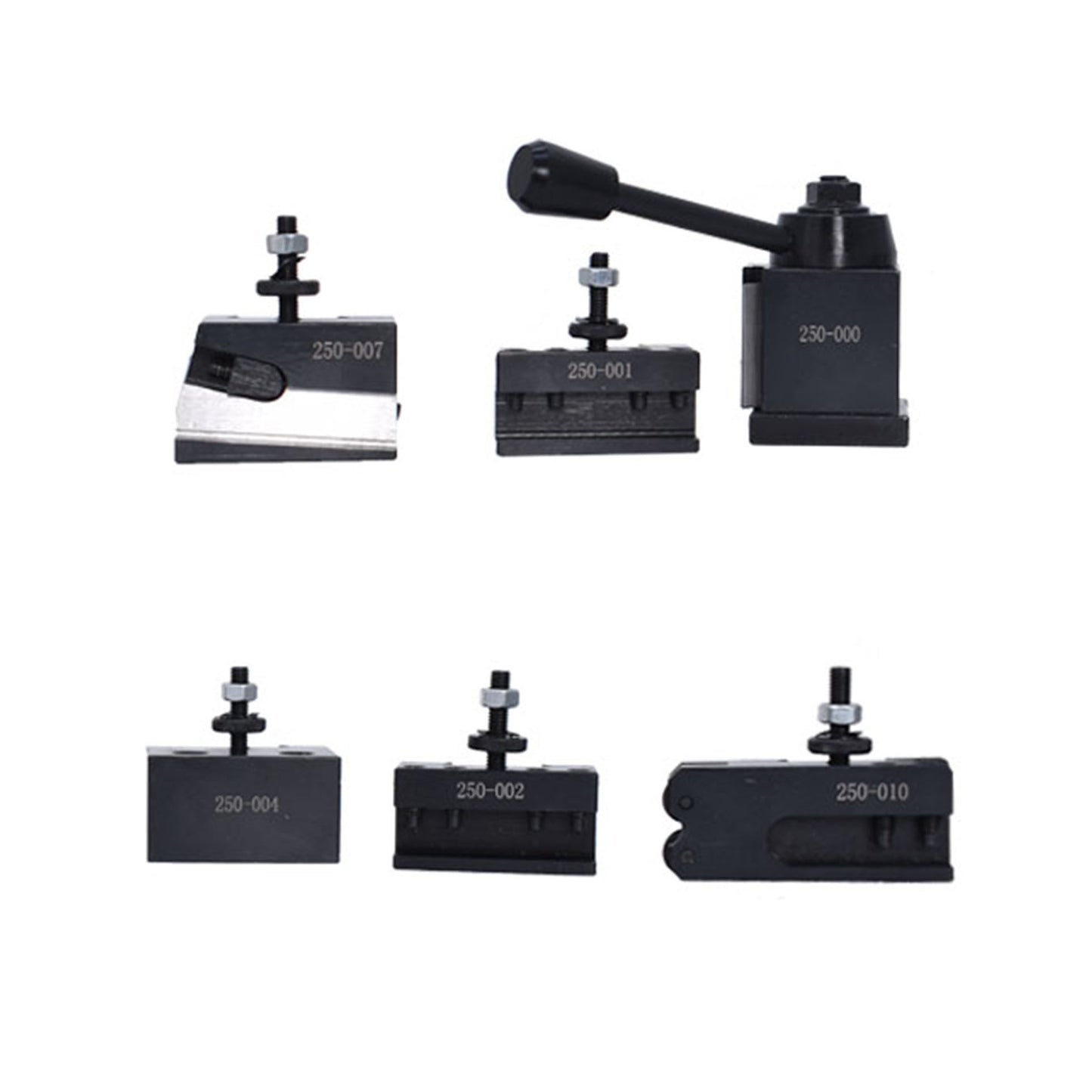 findmall 6Pcs AXA 250-111 Wedge Type Tool Post Set Quick Change Tool Post Set Lathe Holder AXA Tool Post Set Fit for Lathe Swing 6-12 Inch