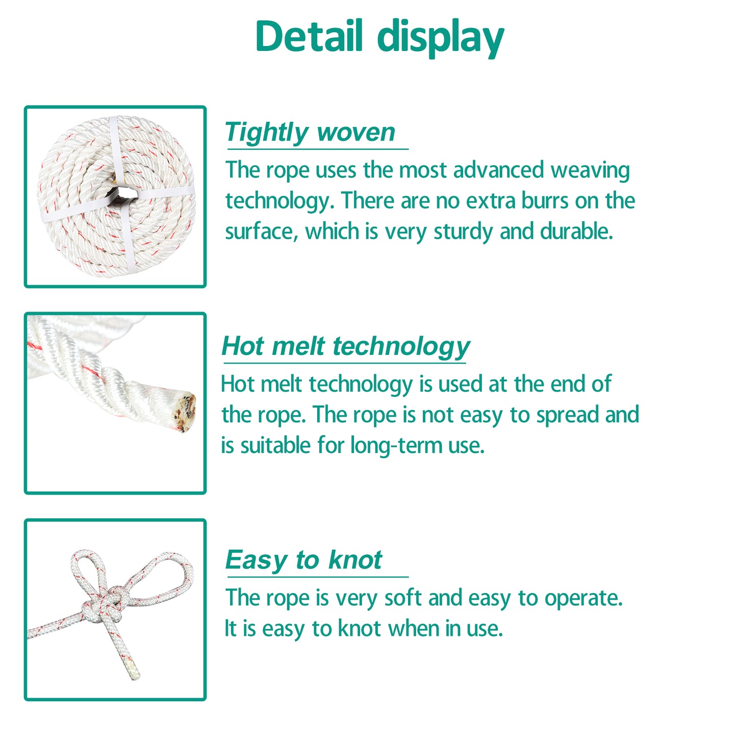 findmall 5/8"×150' Double Braid Polyester Arborist Bull Rope 8900Lbs Pulling Rigging Line