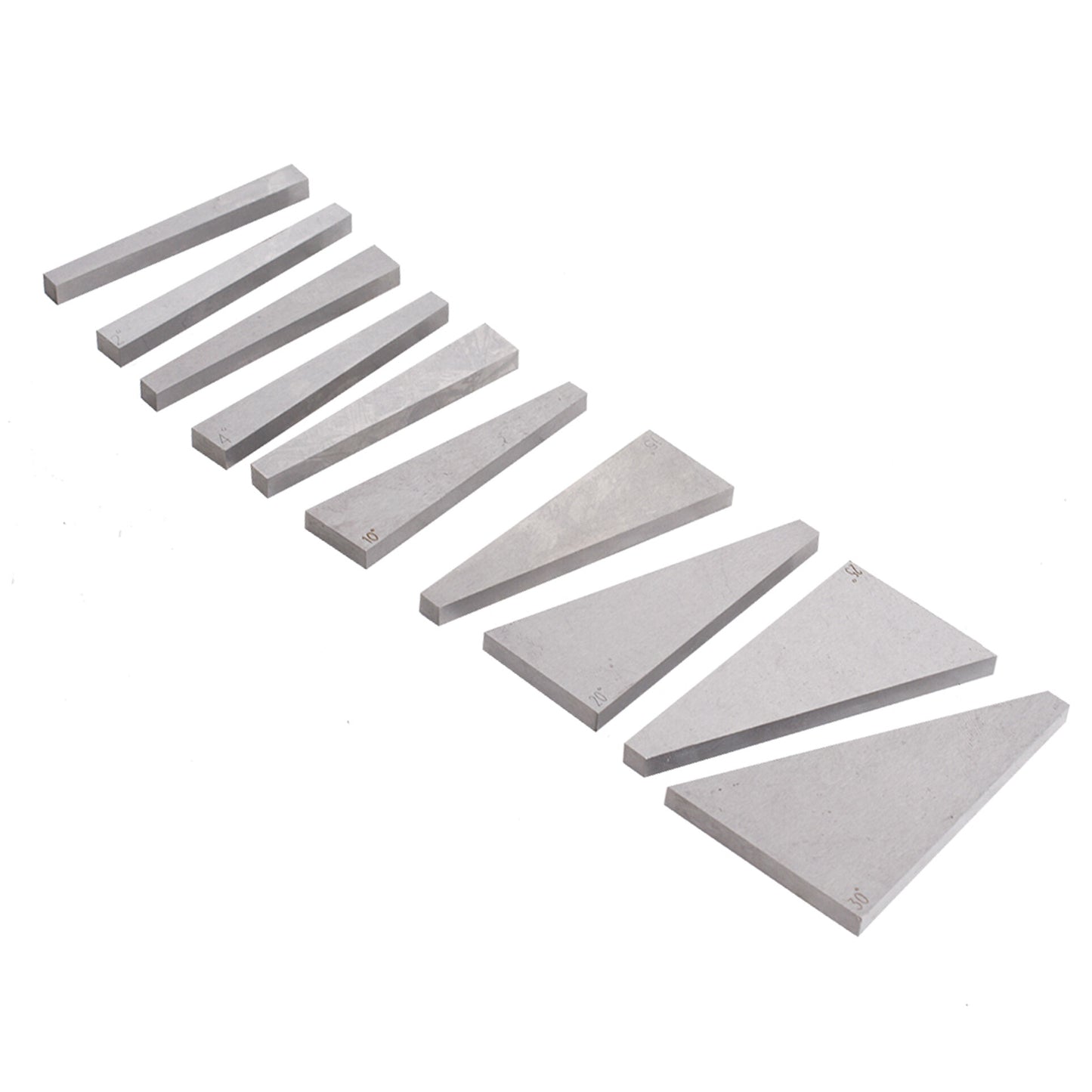 findmall 10 Pcs Precision Angle Block Set Machinist Tool Angle Gauge Block 1°- 30°Lathes Milling Ground Gauge Angle Calibration Gage Inspection Block Set