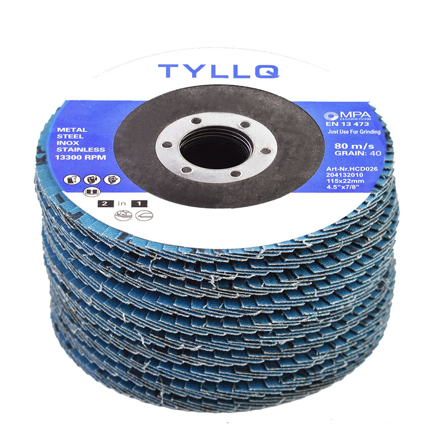 findmall 100 Pcs Flap Discs 4-1/2 x 7/8 Inch 40 Grits Zirconia Grinding Wheel Abrasive Sanding Disc Grinder disc