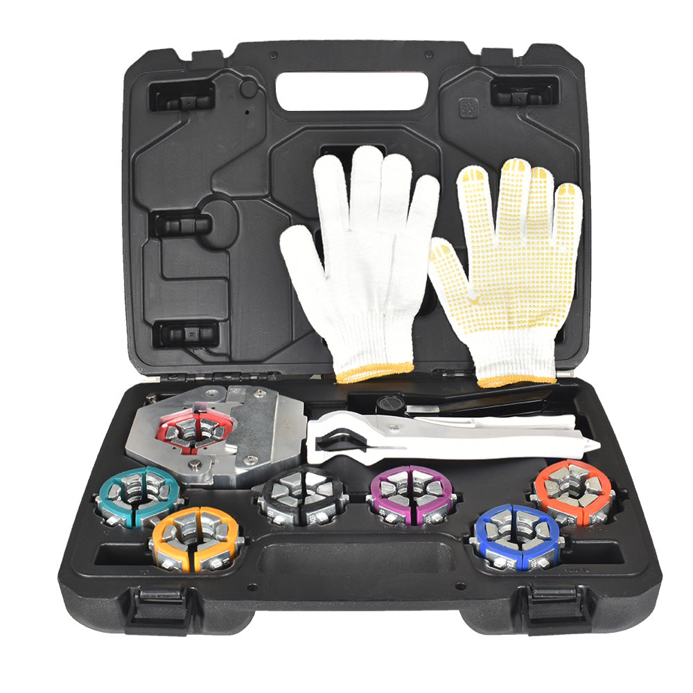 findmall IG-71500 Crimping Tool with 7 Die A/C Hose Crimper Hydraulic Clamp A/C Set
