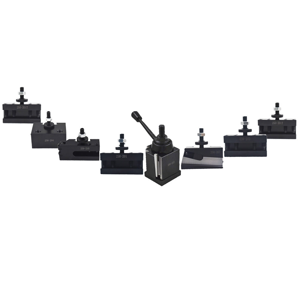 findmall Bxa 250-222 Tool Post Set Wedge Type Quick Change Turning and Facing Holders Fit for Lathe (8)