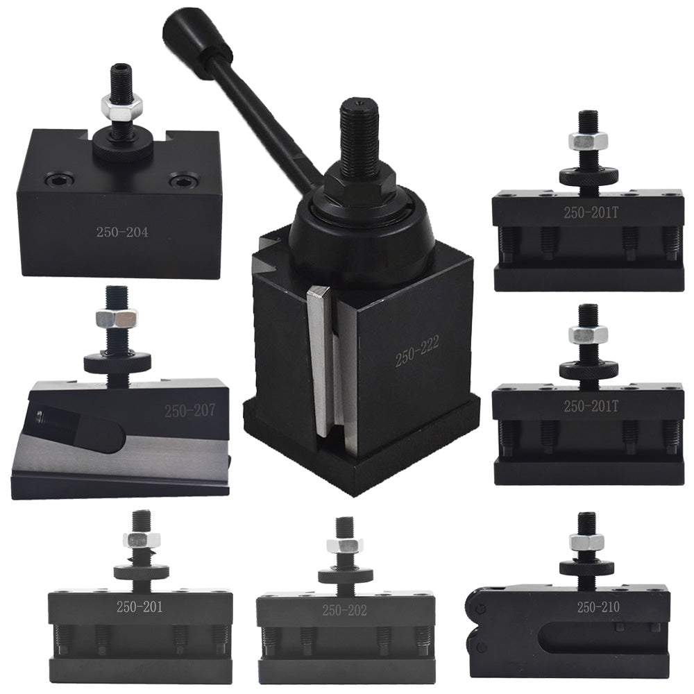 findmall Bxa 250-222 Tool Post Set Wedge Type Quick Change Turning and Facing Holders Fit for Lathe (8)