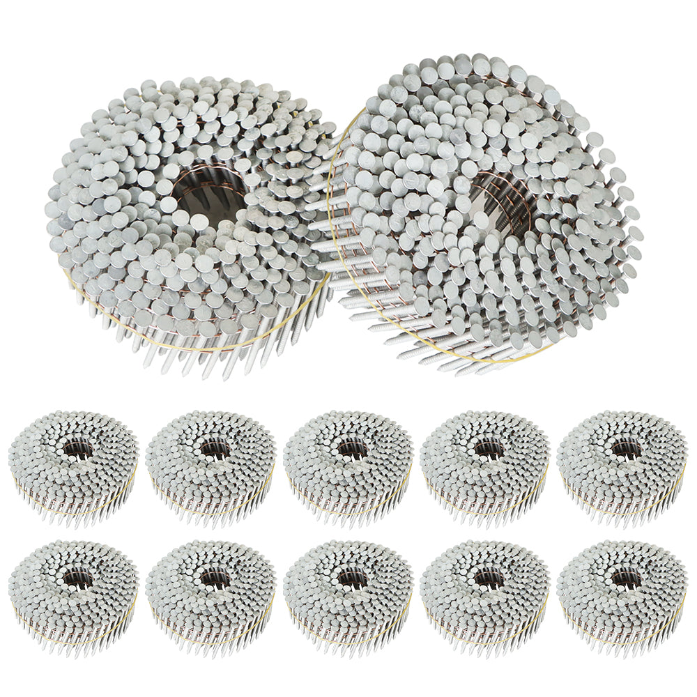 Findmall 3600 Pack 1-1/2" x 0.092" 15 Degree Siding Nails Full Round Head Coil