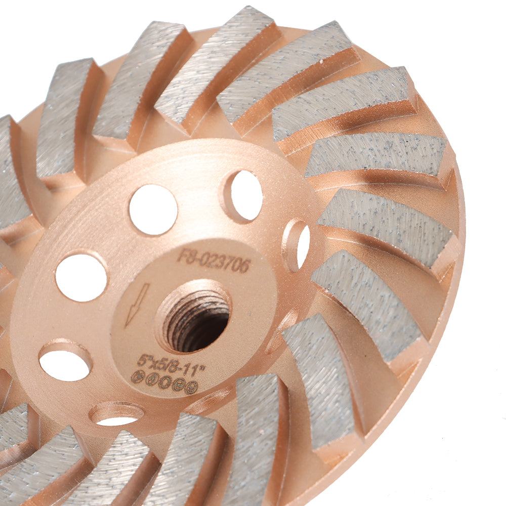 Findmall 5" Diameter 5/8-11" Arbor 18 Turbo Grinding Wheels For Concrete Masonry