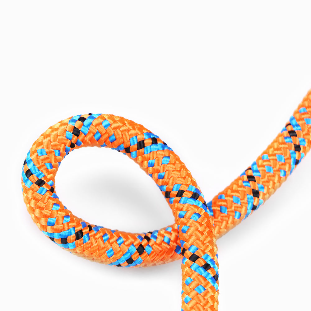 findmall 1/2" × 150' 18KN Arborist Tree Rope 32 Strand Braided Rope (Orange,Blue,Black)