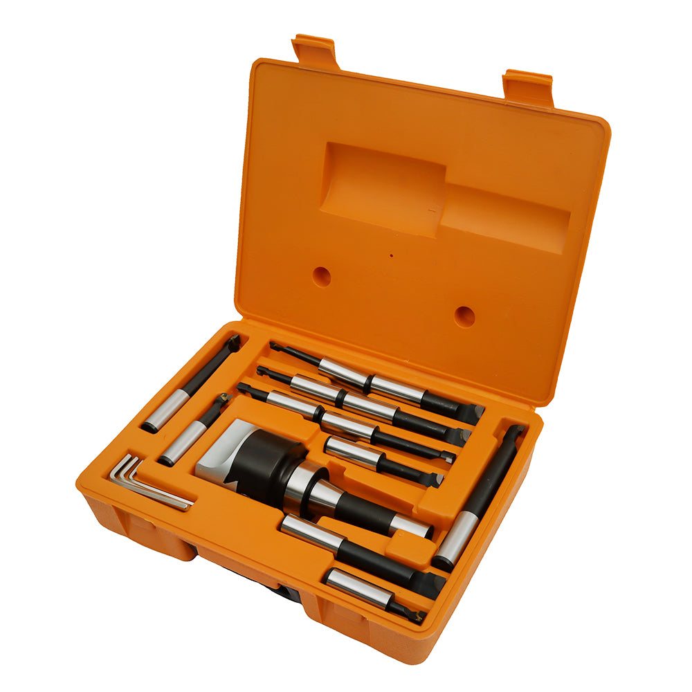 findmall 12Pcs 3 Inch Boring Head R8 Shank 3/4 Inch Carbide Boring Bar Boring Head Bar Milling Set