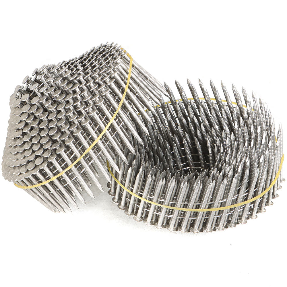 findmall 1200Pcs 1.5” ×.09” Ring Shank Siding Nails 15 Degree Wire Coil Stainless New