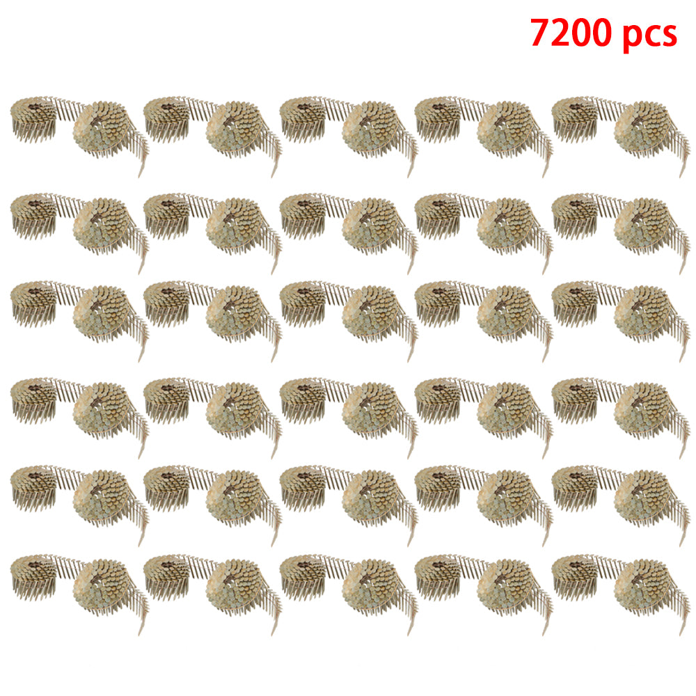 findmall 1-3/4" × 0.12" Coil Roofing Nail Galvanized 3/8" Head Diameter 15 Degree 7200Pcs