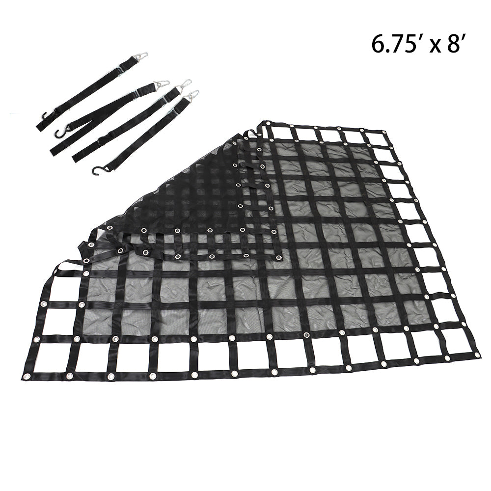 findmall 6.75' x 8' FT w/Cam Buckles & S-Hooks Heavy Duty Cargo Net For Pickup Trucks