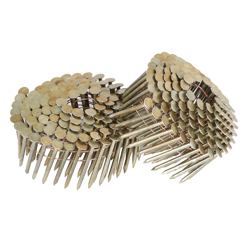 findmall 1-3/4" × 0.12" Coil Roofing Nail Galvanized 3/8" Head Diameter 15 Degree 7200Pcs