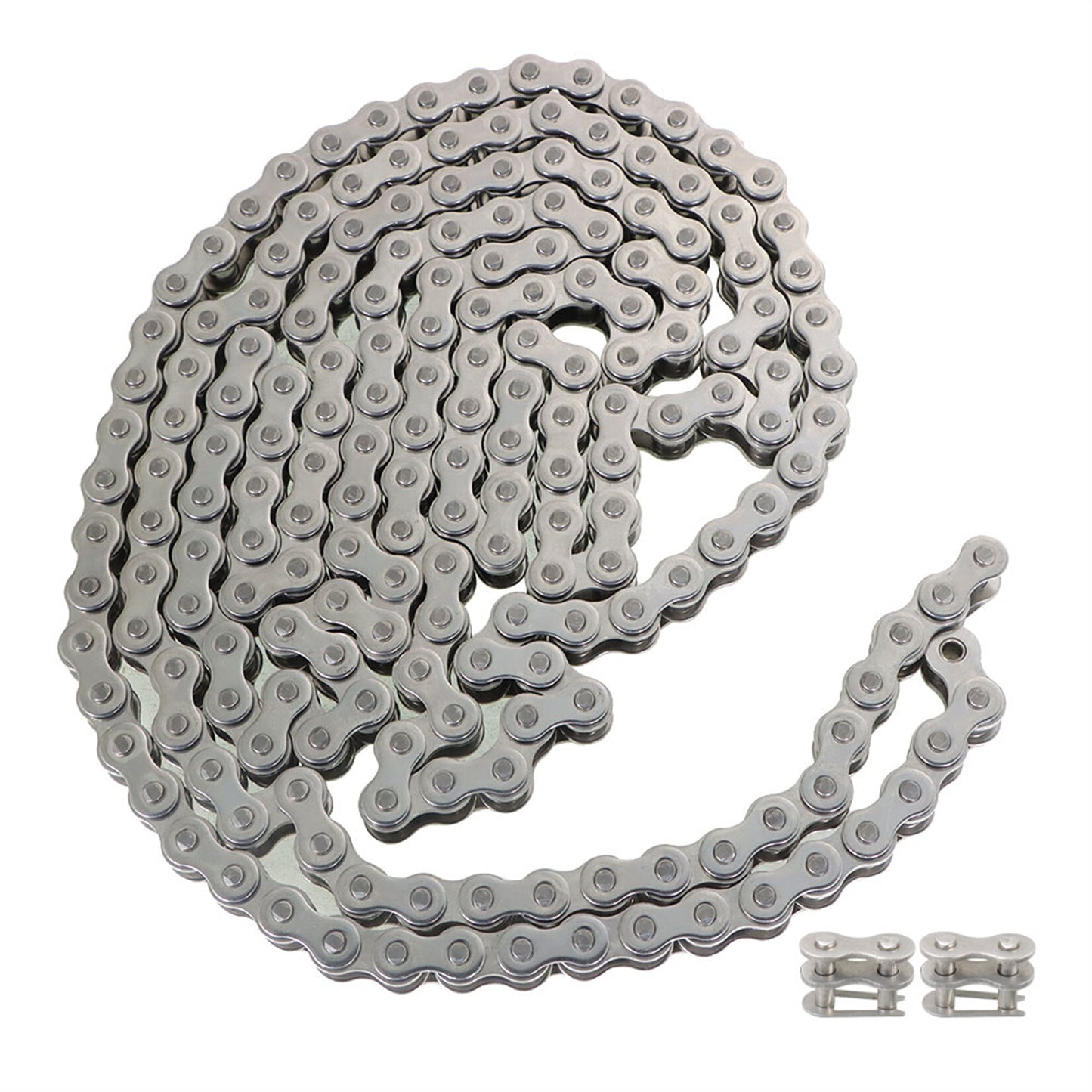 findmall 50SS Roller Chain 10 Feet with 2 Free Connecting Links, 192 Links, Stainless Steel