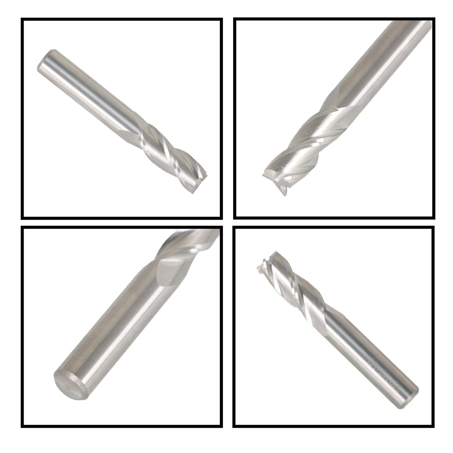 3Pcs 3 Flute 3/8" Shank Helix Carbide End Mill, 1" Length of Cut Square Nose End Mill Fit for Aluminum Cut Non-Ferrous Metal Upcut CNC Spiral Router Bit