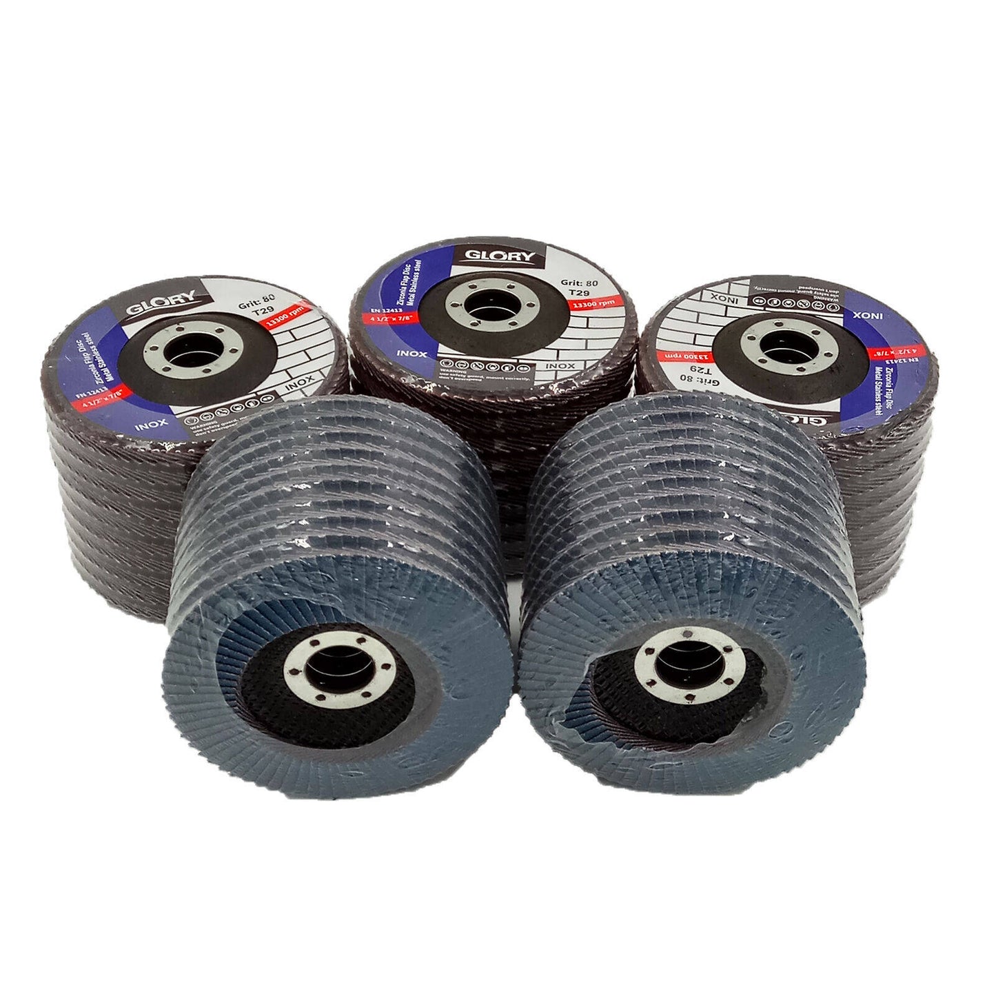 findmall 100 Pcs Flap Discs 4-1/2 x 7/8 Inch 40 Grits Zirconia Grinding Wheel Abrasive Sanding Disc Grinder disc