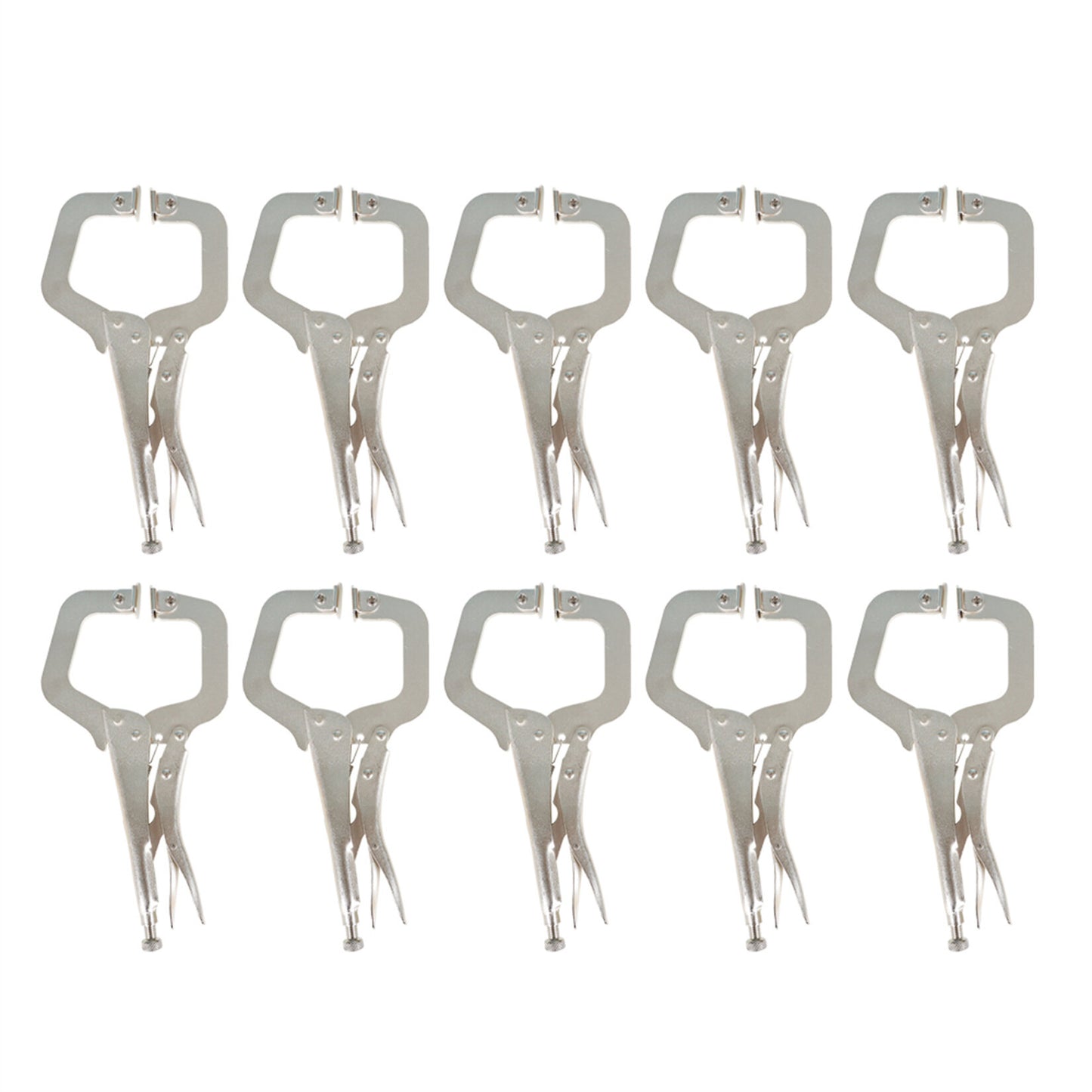 10Pcs 11 Inch Locking C Clamps with Swivel Pads Heavy Duty C-Type Locking Plier Table and Tool Vise Grip