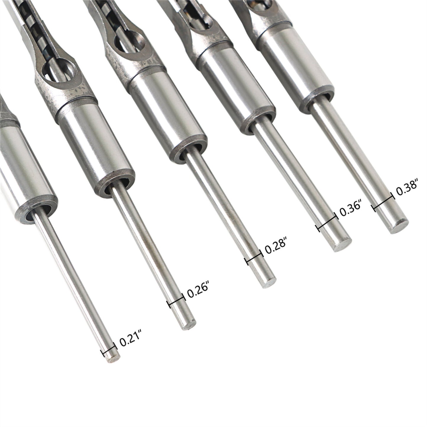 findmall Drill Bit Square Hole High Speed Steel Chisel Bit Set Twist Wood 7 Pcs