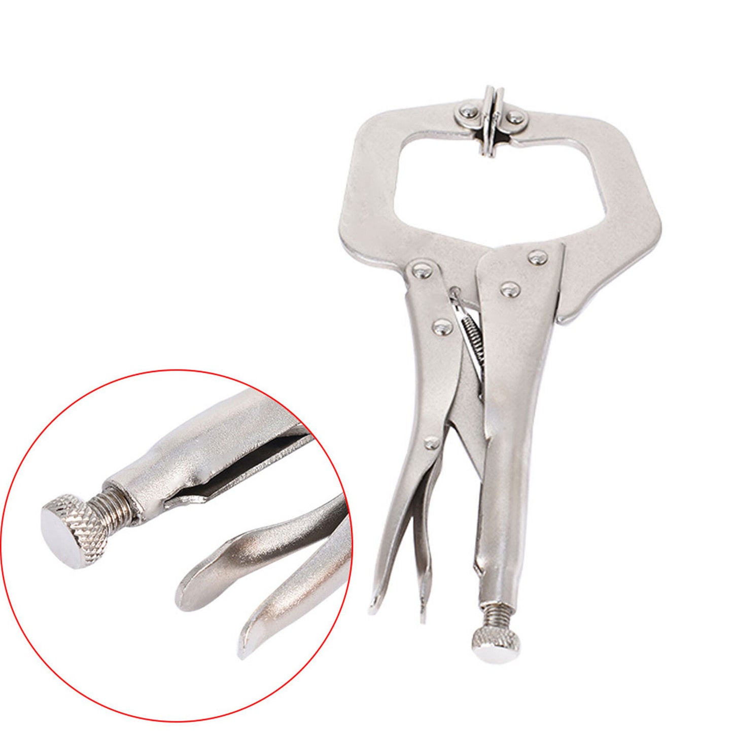 11" Locking C-Clamp 5Pack Locking Pliers Adjustable Welding Clamps w/Regular Tip and Swivel Pad for Shop Home Farm and Automotive