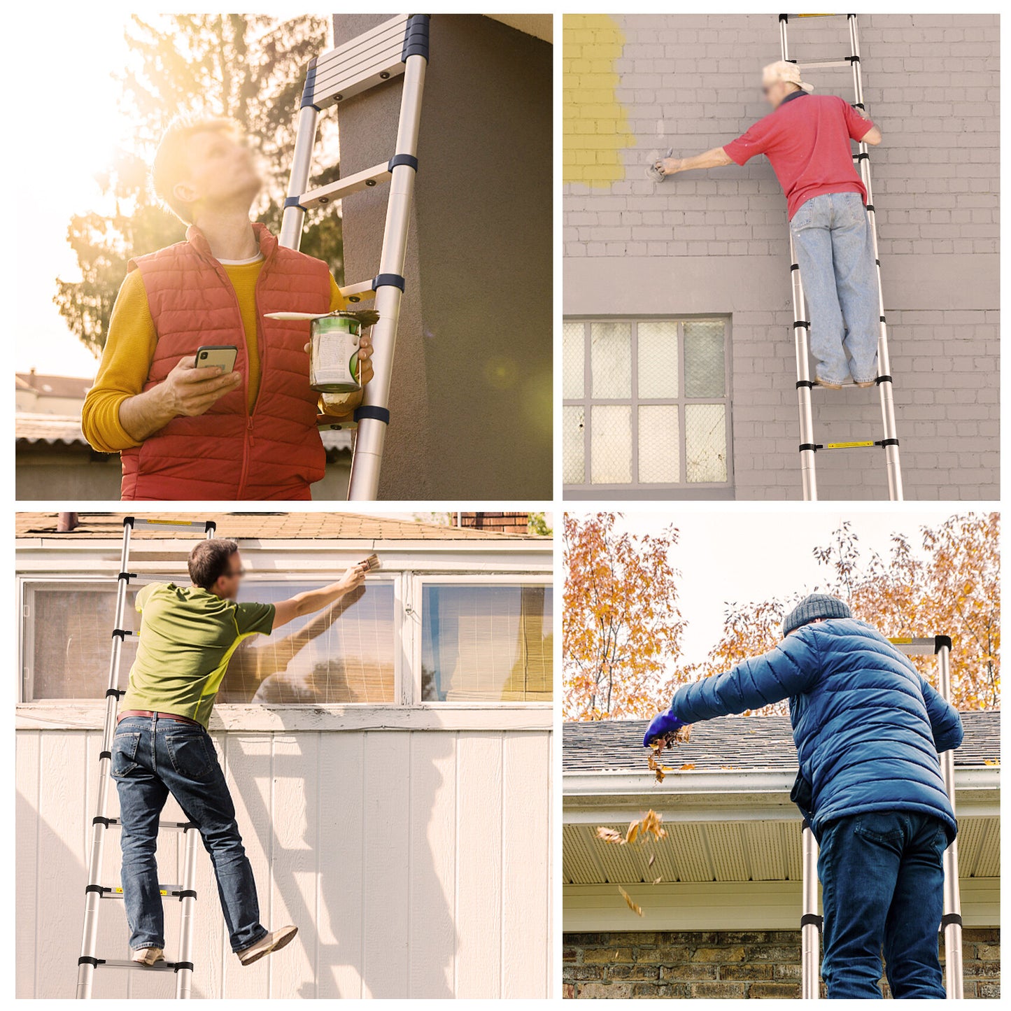 findmall 10.5FT Step Ladder Extension Telescoping Lightweight Portable Telescopic