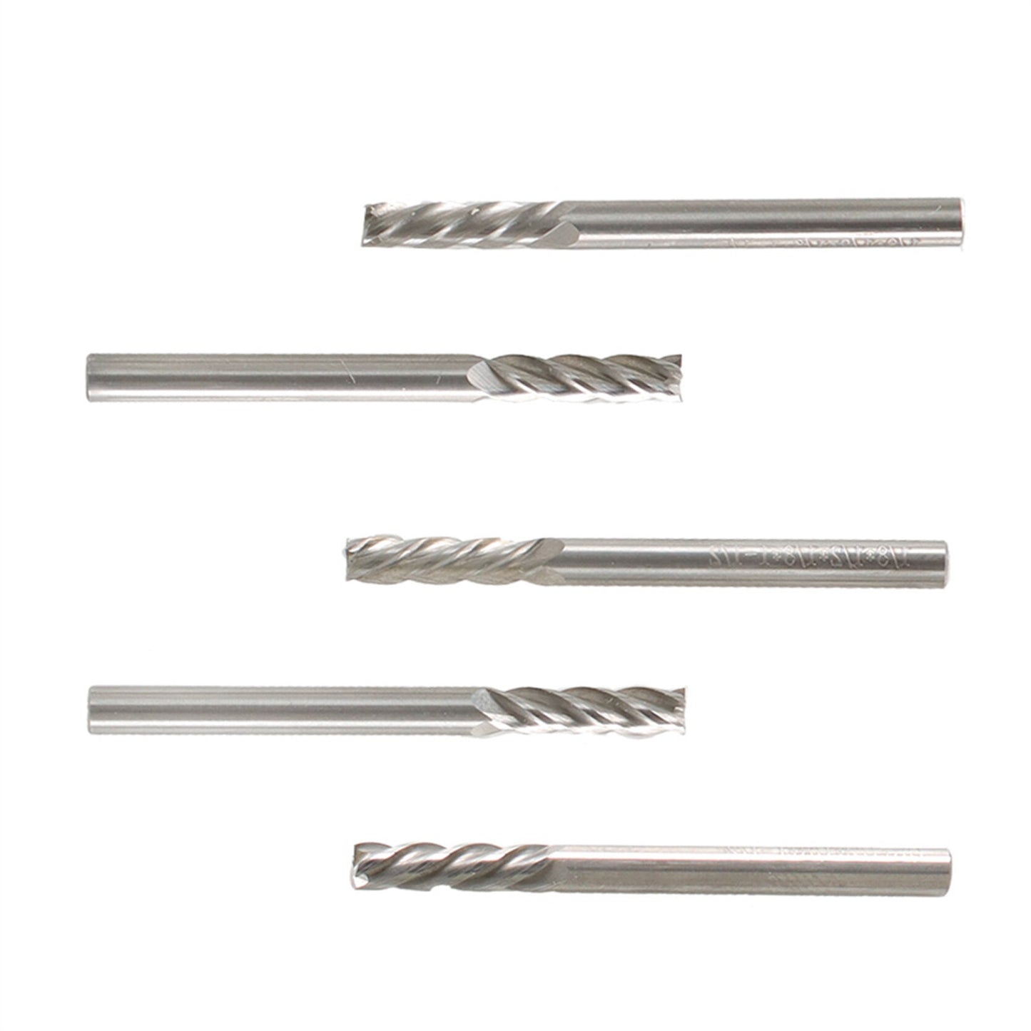 findmall 5Pcs 1/8 Inch Helix Carbide End Mill 4 Flute 1/2 Inch Iength of Cut Fit for Alloy Steels/Hardened Steels