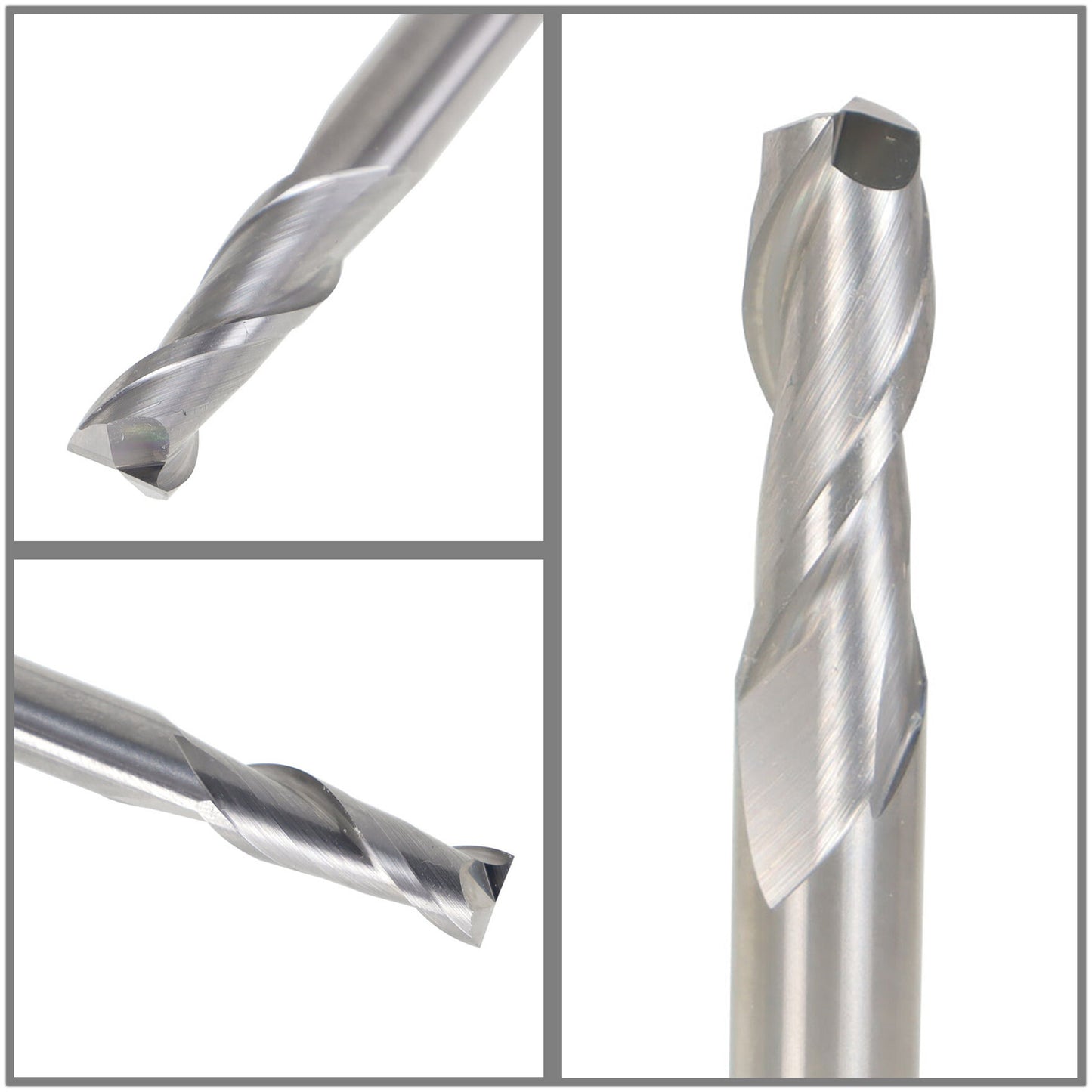 findmall 5Pcs 1/4 Inch Helix Carbide End Mill Tialn Coated 2 Flute 3/4 Inch Length of Cut Fit for Aluminum Cut Non-Ferrous Metal Upcut CNC Spiral Router Bit