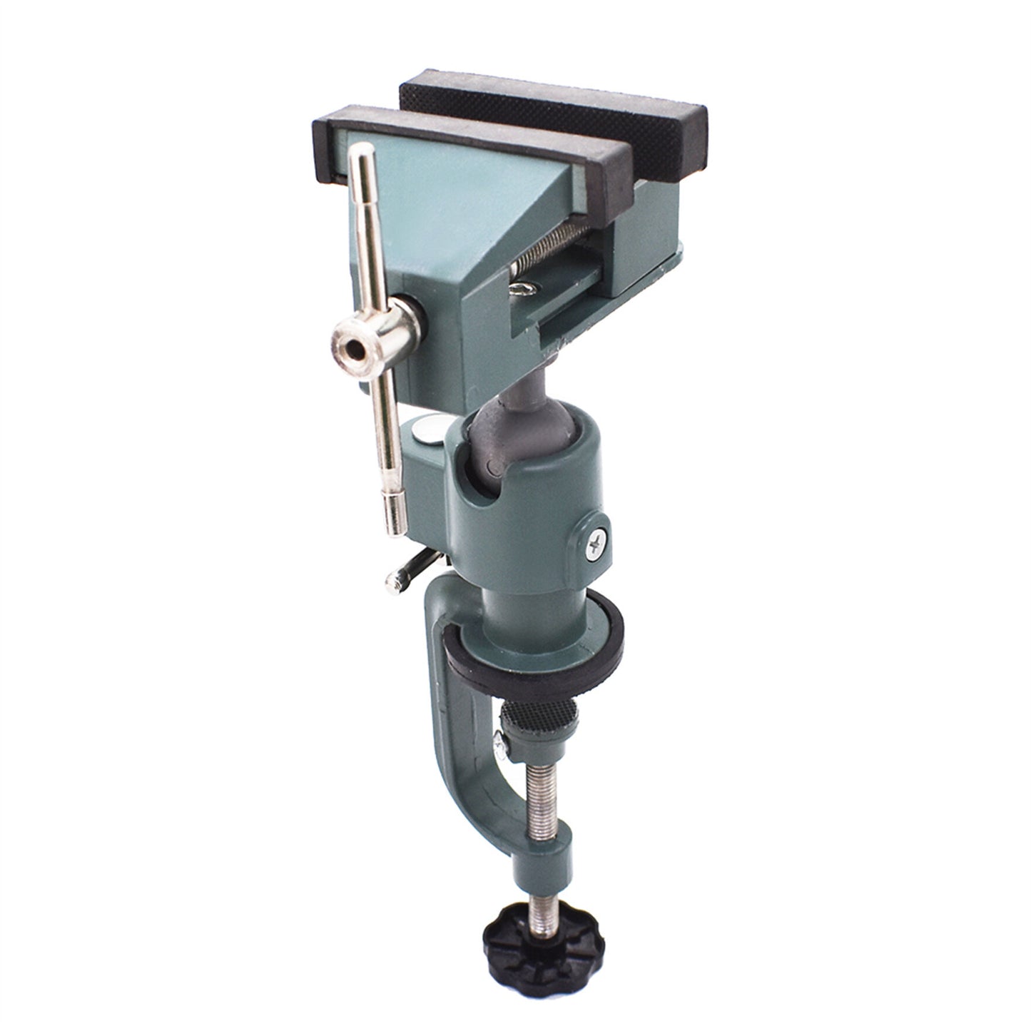 findmall Universal Table Vise 3" Aluminum Swivel Bench Vise 360 Degrees Rotating Fit for Holding Small Parts in Jewelry Hobby Model Making Electronics and More