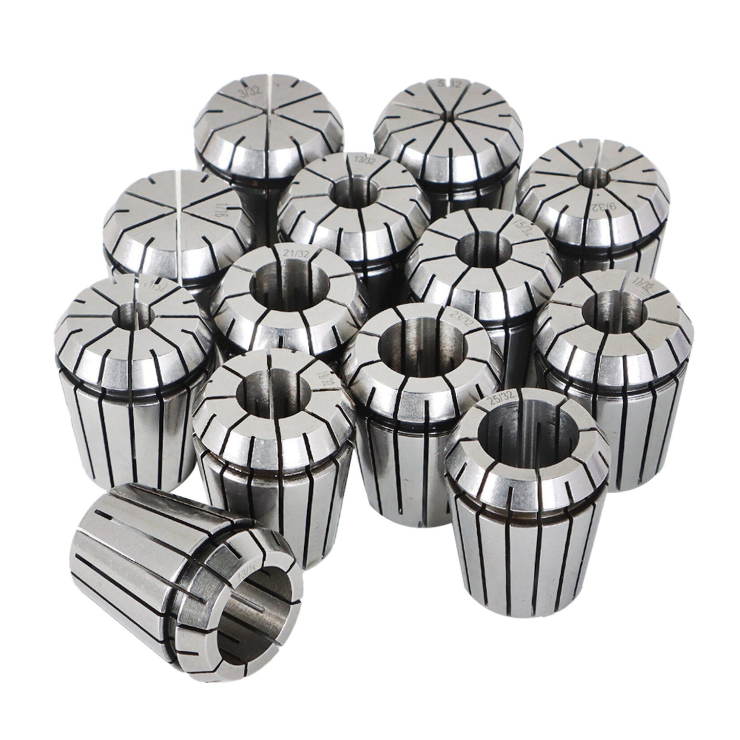 findmall ER32 Collet Set 13Pcs ER32 Collet Chuck Spring Collet Set CNC Engraving Milling Lathe Chuck Tool 1/16-13/16 Inch Fit for CNC Engraving Machine and Milling Lathe Tool