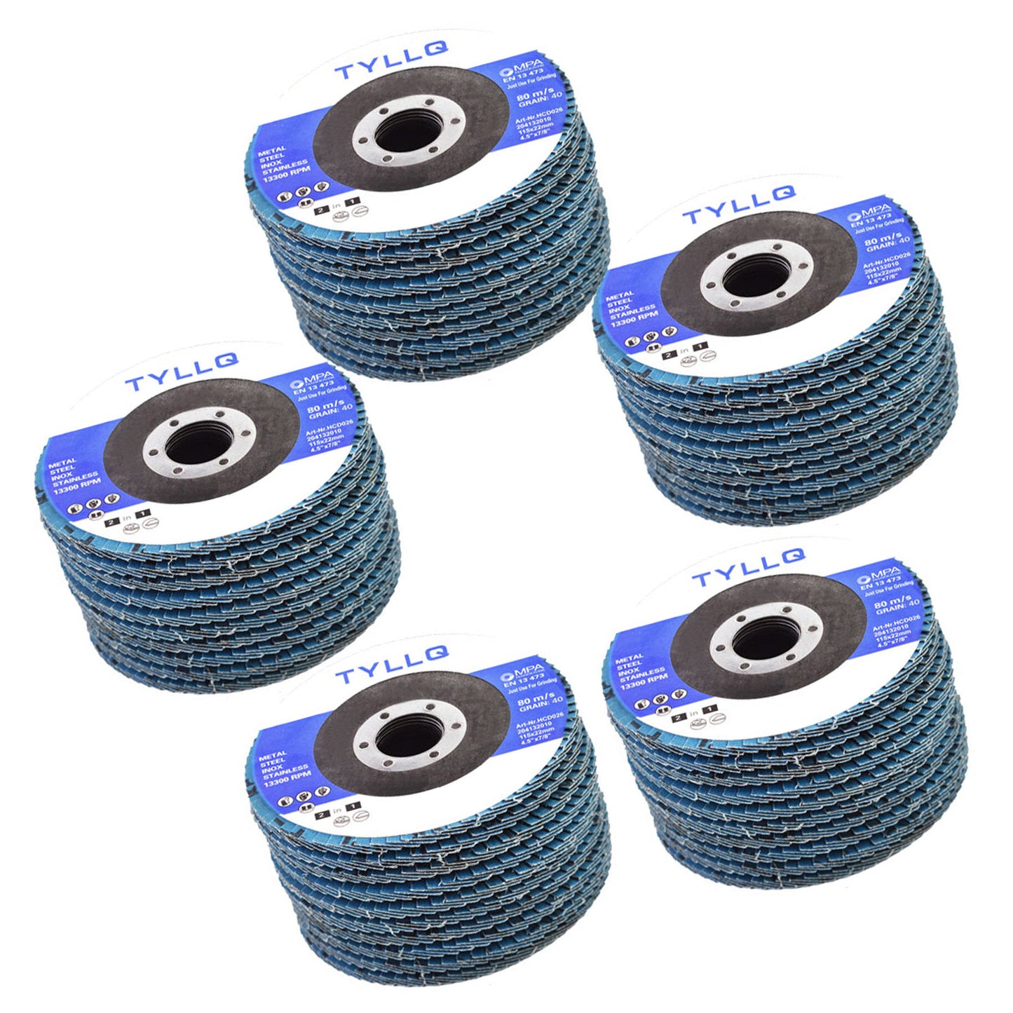 New 50 Pcs 4-1/2" X 7/8" 40 Grits Premium Zirconia Flap Discs Grinding Wheel Sandpaper Fit for Grinding