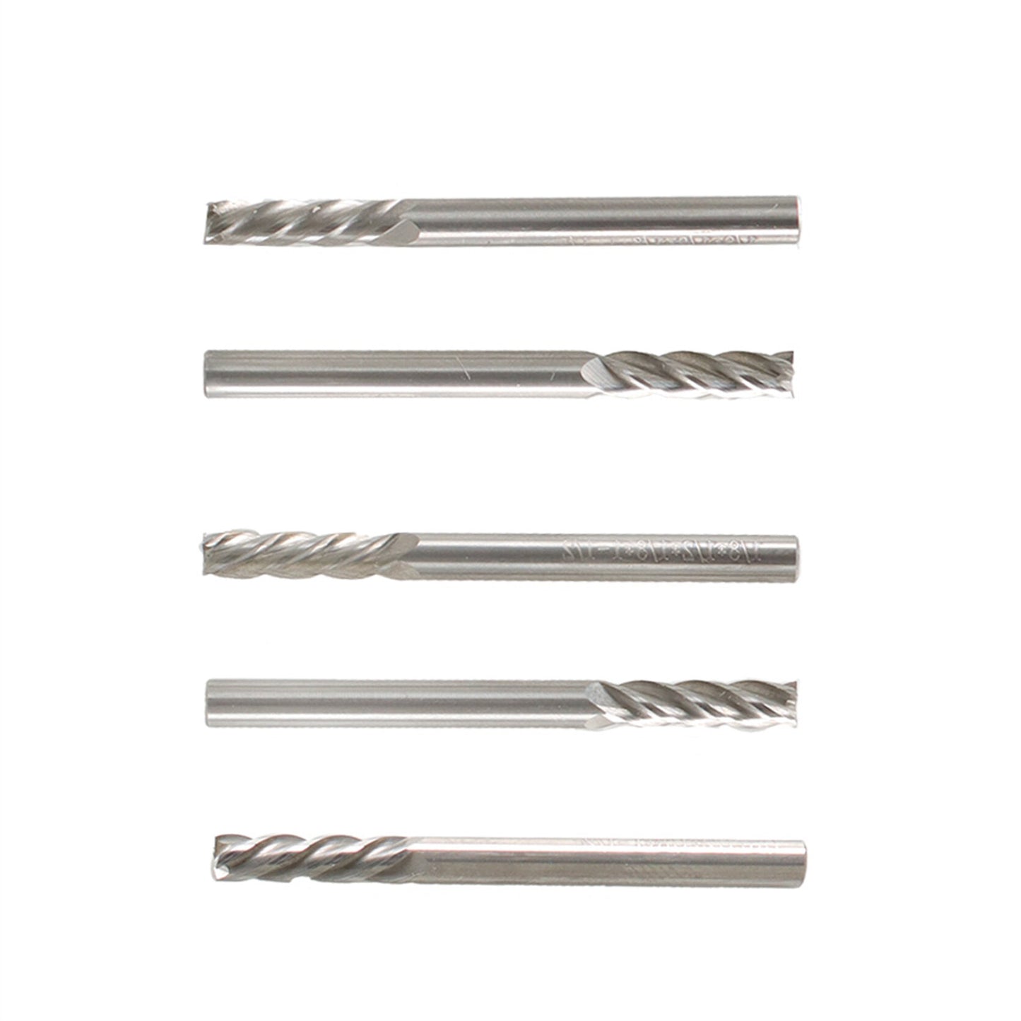 findmall 5Pcs 1/8 Inch Helix Carbide End Mill 4 Flute 1/2 Inch Iength of Cut Fit for Alloy Steels/Hardened Steels