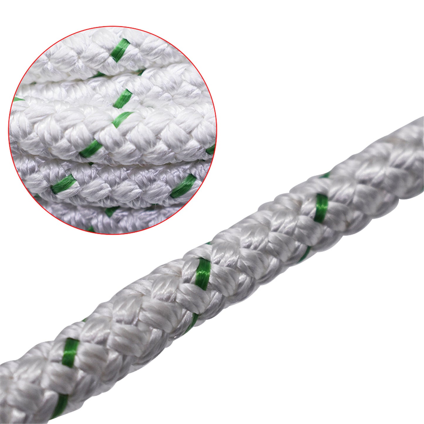 findmall 3/8 Inch x 200 Feet Double Braid Polyester Rope High Breaking Strength Pulling Rope for Tree Work Camping Swings White