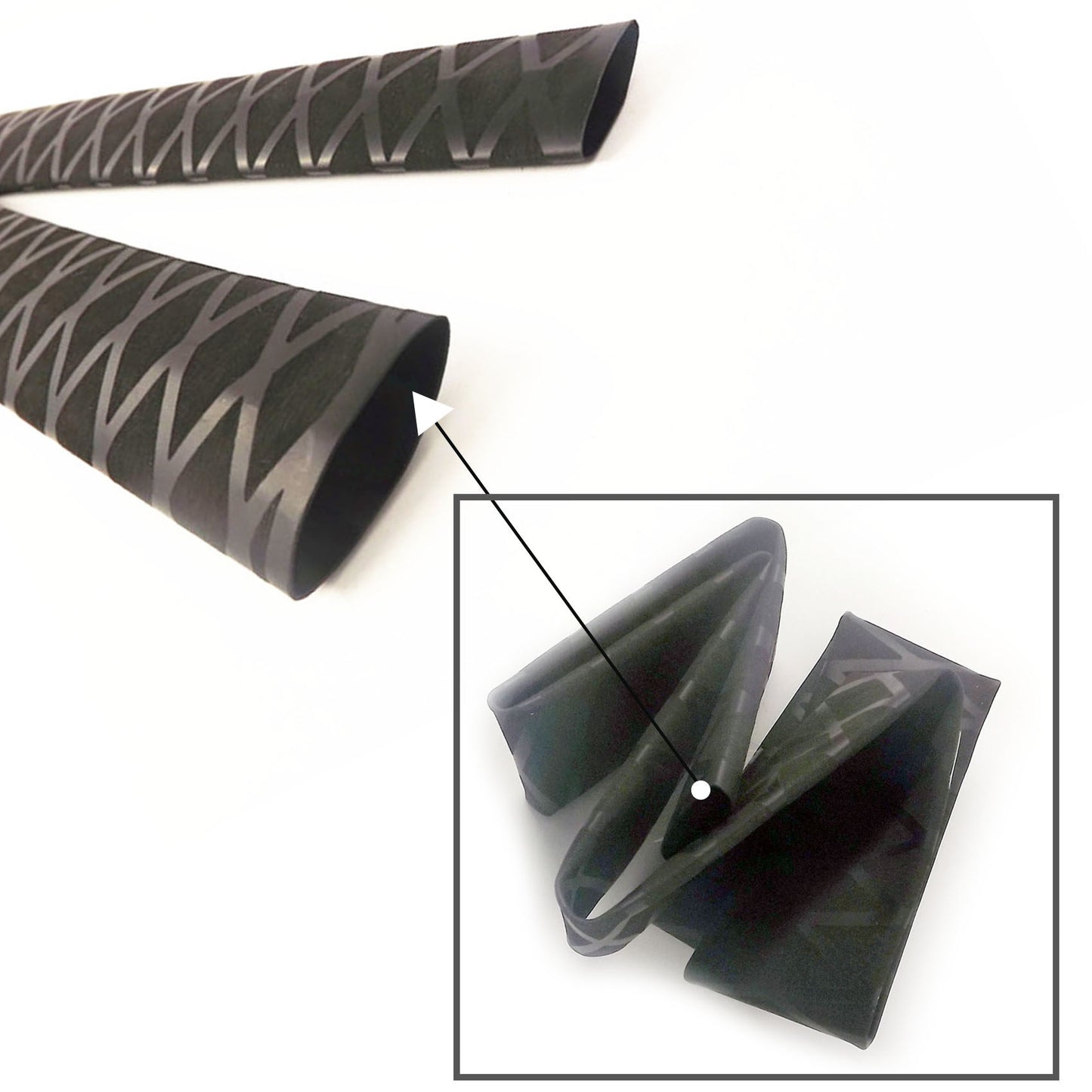 eTekGo X-Tube Heat Shrink Wrap Tubing 39"&64" Lengths for Rod Grips-5 Color 14 Sizes (Black, Diamter:45mm; Length:64")