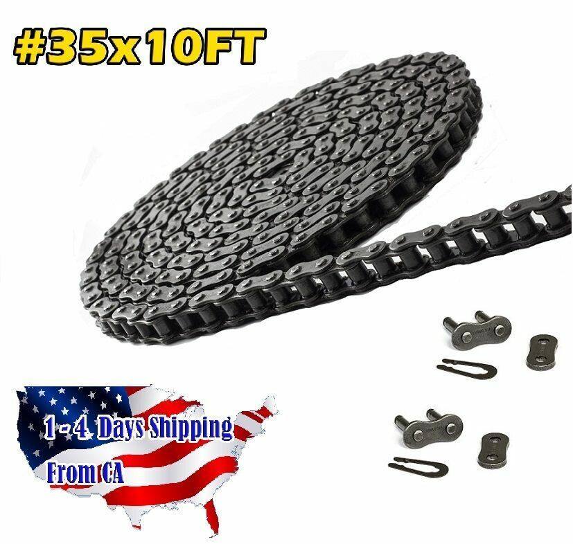 New #40 Roller Chain 10 Feet with 2 Connecting Links Fit for Go Kart and Mini Bike