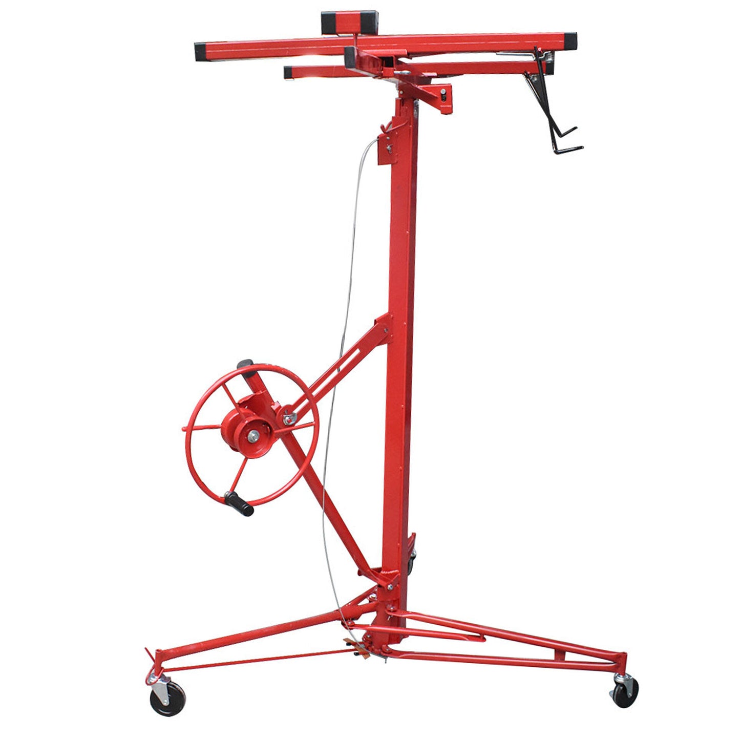 findmall 16FT Drywall Lift Plasterboard Panel Rolling Lifter Lockable Safety Lock Red