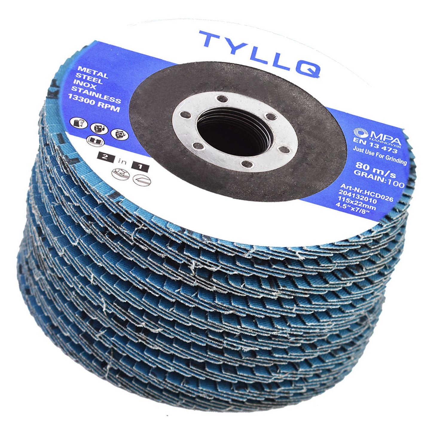 New 100 Pcs 4-1/2" X 7/8" 80 Grits Premium Zirconia Flap Discs Grinding Wheel Sandpaper Fit for Grinding
