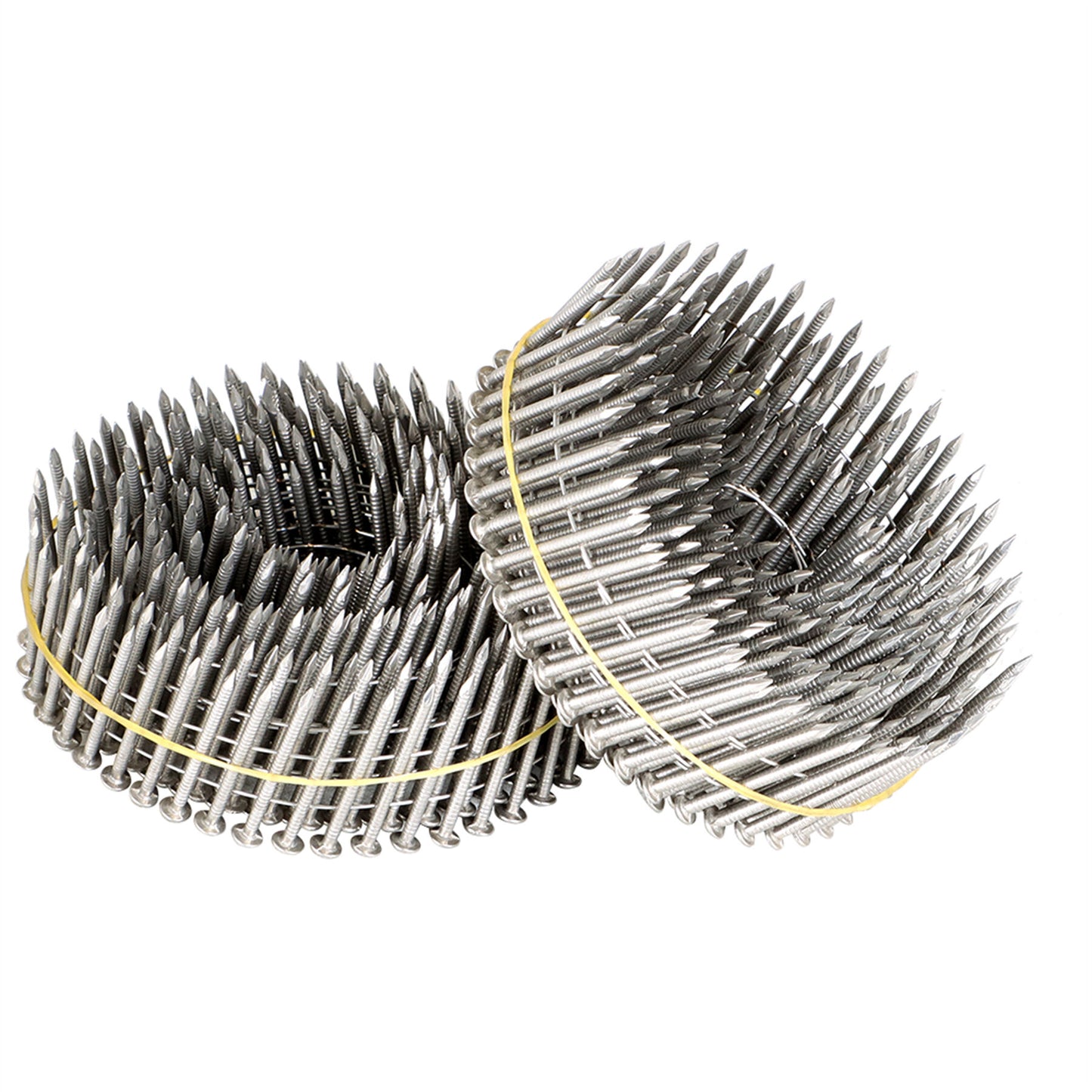 findmall 3600 Count 1-1/2-Inch x .090-Inch Ring Shank Stainless Steel Siding Nails 15-Degree Collated Wire Coil Siding Nails for Cement Board Siding or Fencing Applications