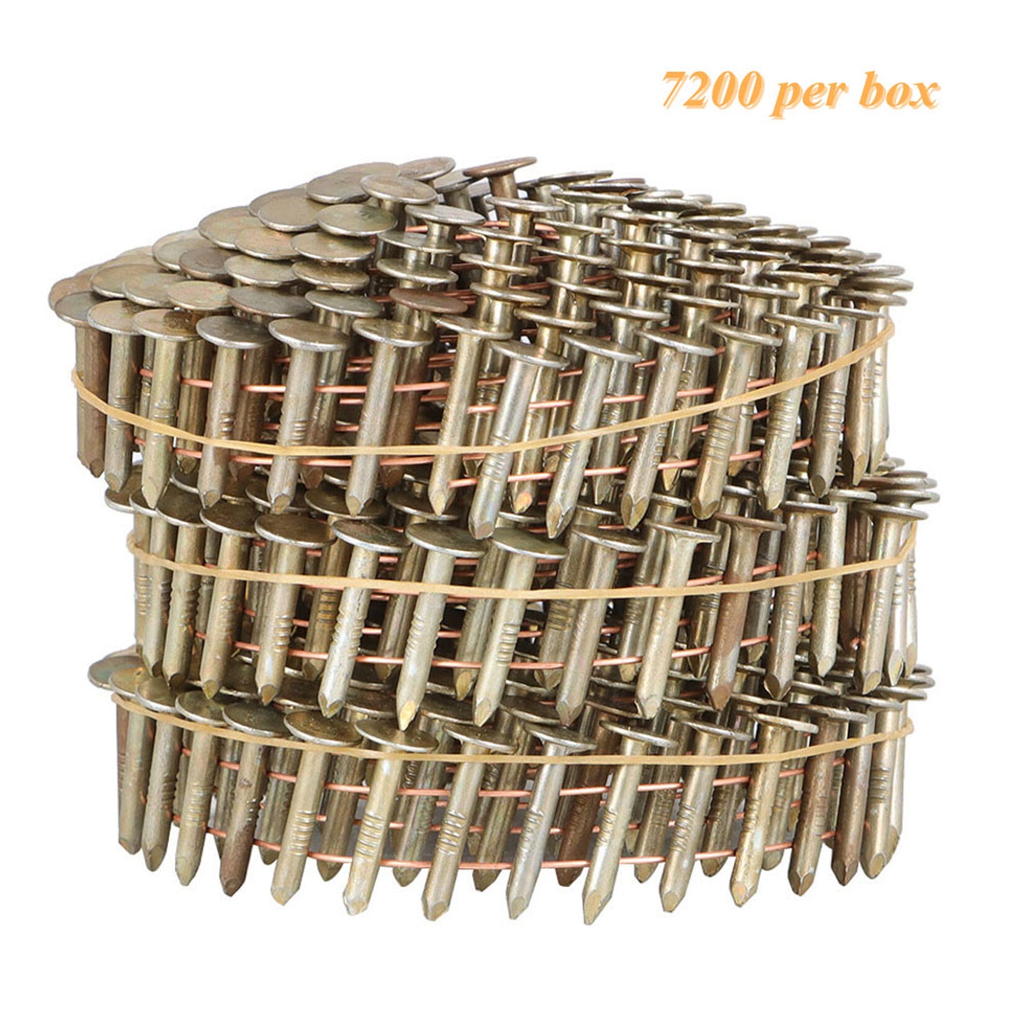findmall 7200× 3/4"×0.12" 3/8" Head Diameter 15 Degree Galvanized Coil Roofing Nail