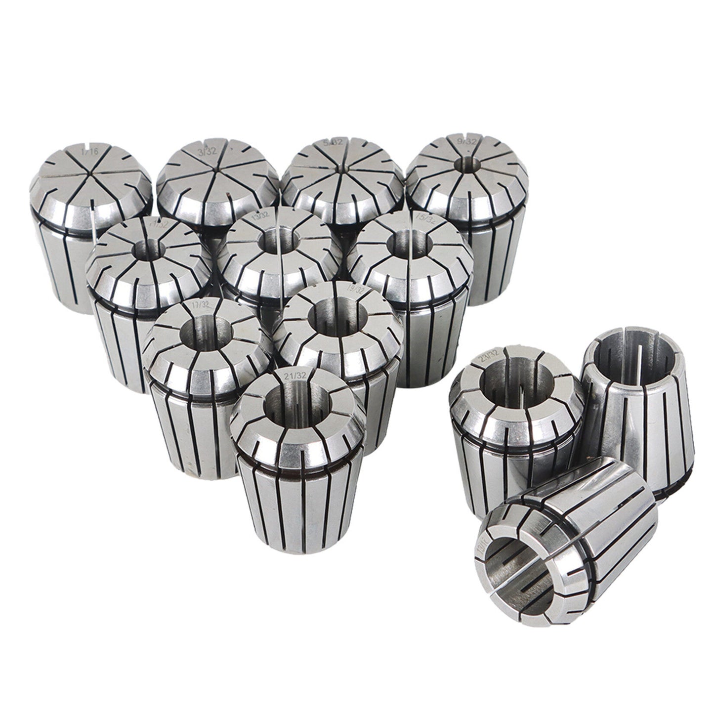 findmall ER32 Collet Set 13Pcs ER32 Collet Chuck Spring Collet Set CNC Engraving Milling Lathe Chuck Tool 1/16-13/16 Inch Fit for CNC Engraving Machine and Milling Lathe Tool
