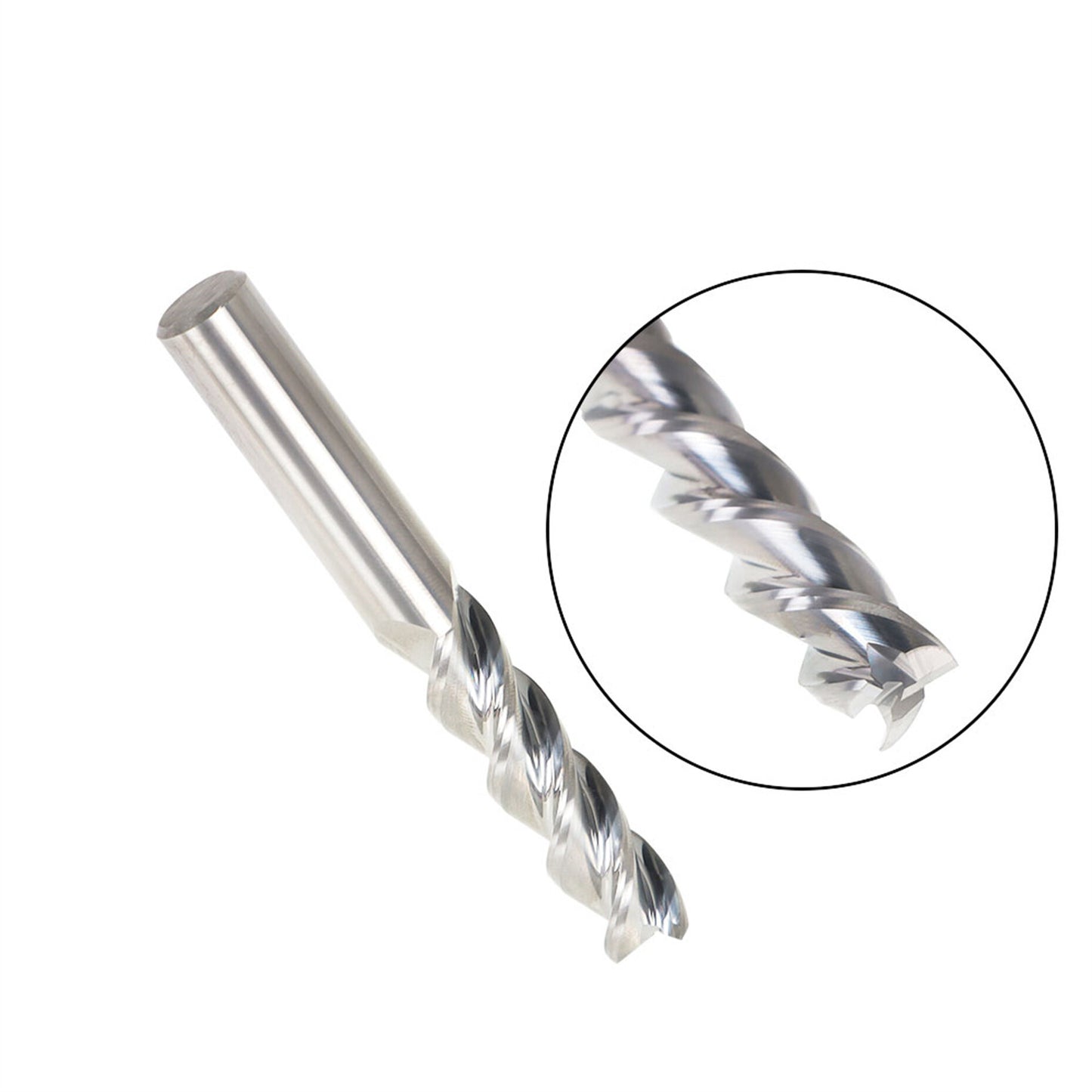 findmall 1/2 Inch Helix Carbide End Mill 3 Flute 2 Inch Iength of Cut Fit for Aluminum Cut Non-Ferrous Metal Upcut CNC Spiral Router Bit